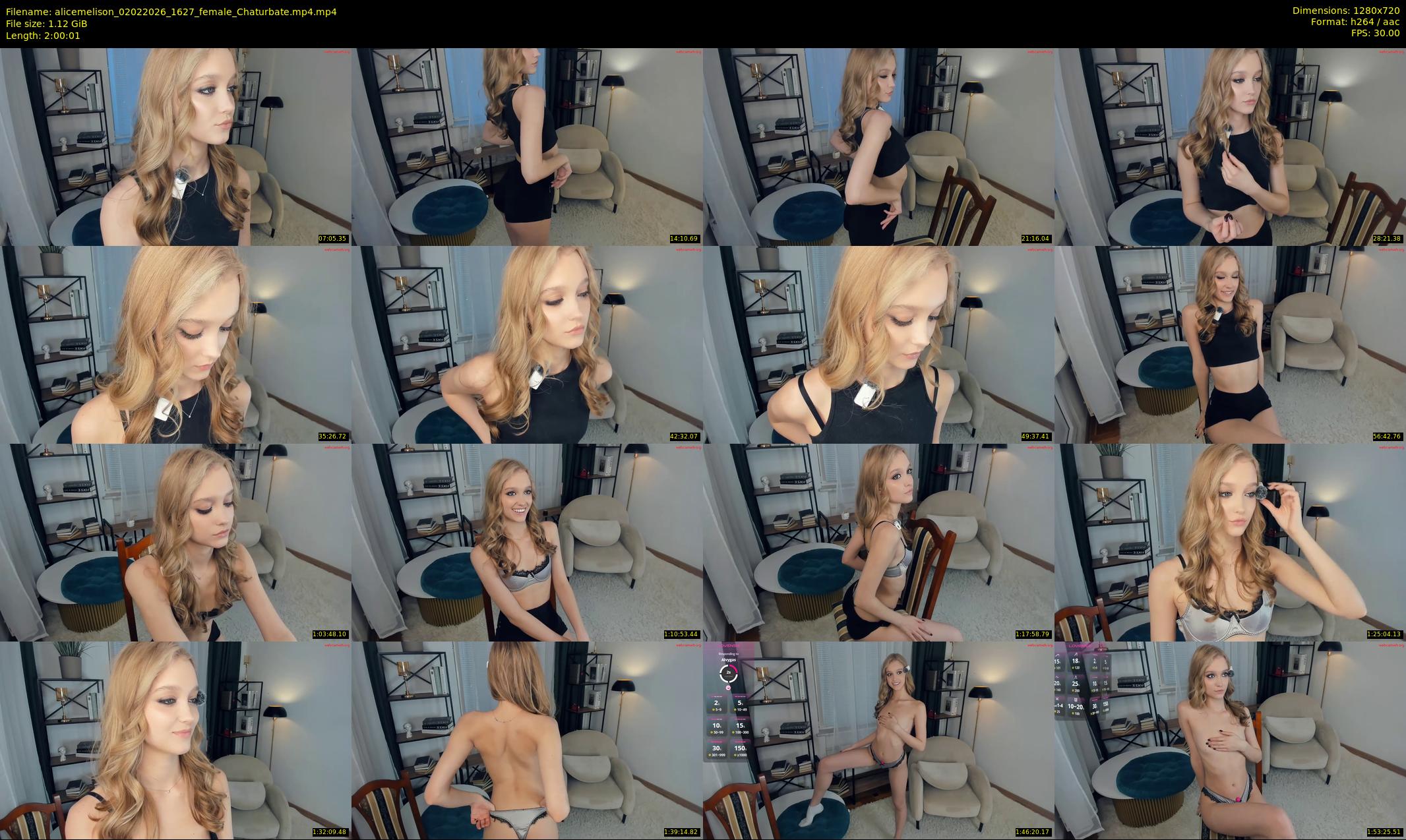 alicemelison — 121 minute Chaturbate female cam show recording, 720p, Feb 2, 2026