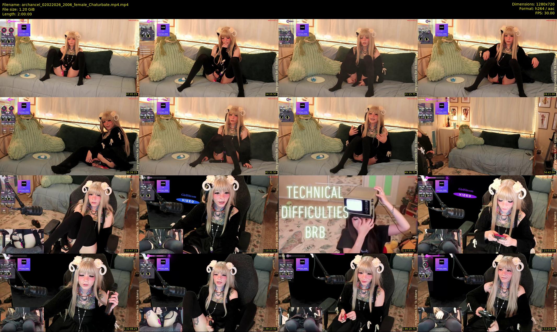 archancel — 120 minute Chaturbate female cam show recording, 720p, Feb 2, 2026