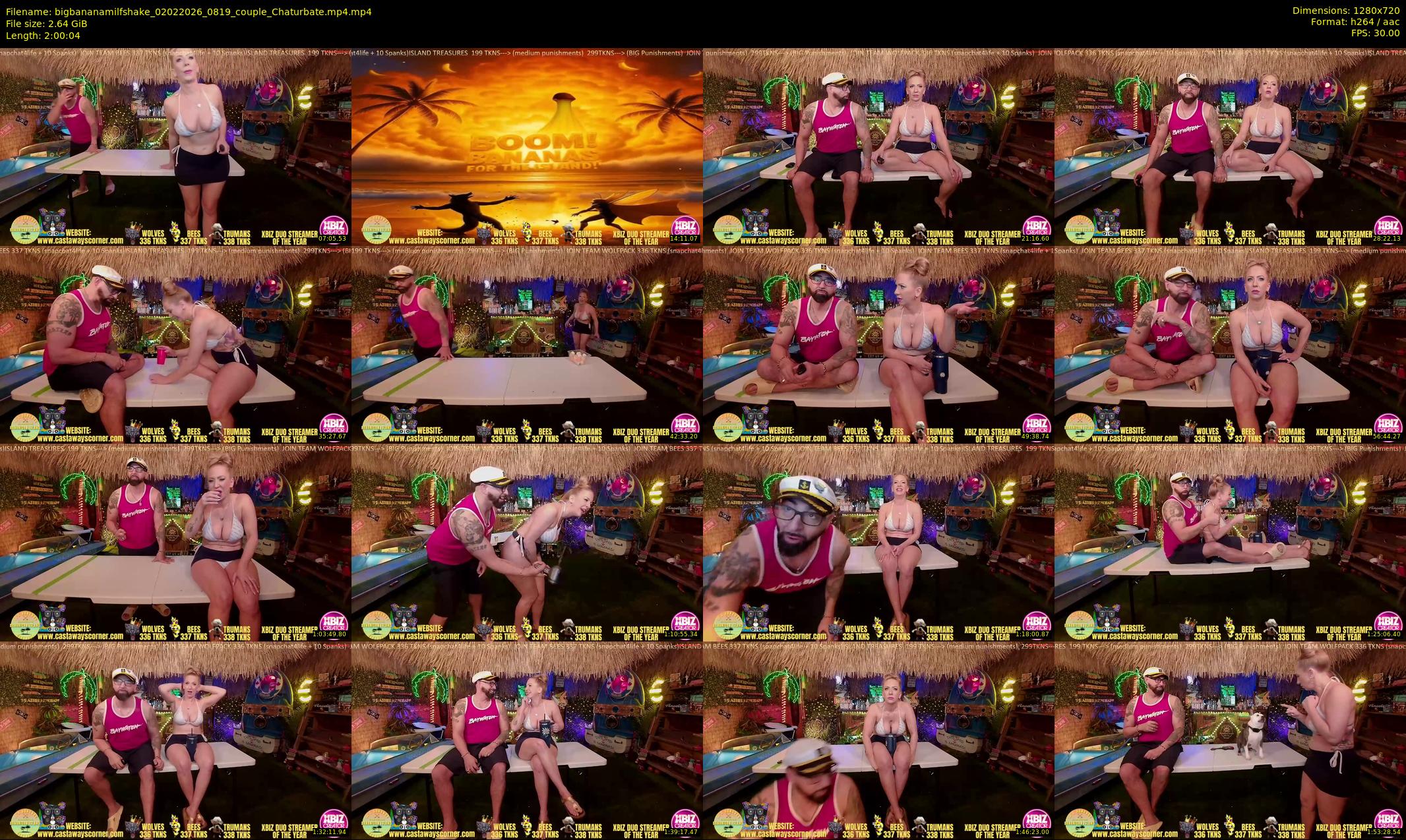 bigbananamilfshake — 121 minute Chaturbate couple cam show recording, 720p, Feb 2, 2026