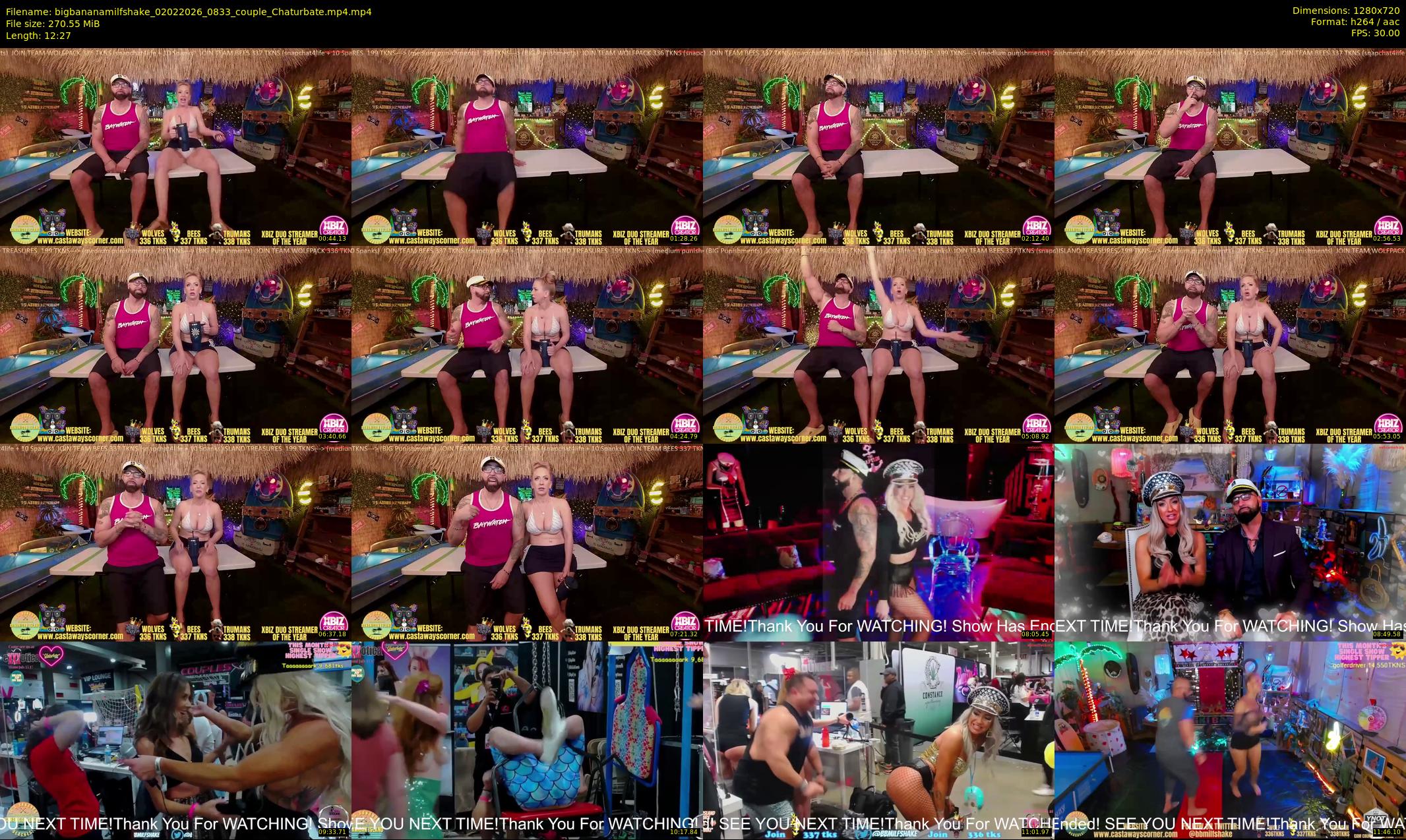 bigbananamilfshake — 13 minute Chaturbate couple cam show recording, 720p, Feb 2, 2026