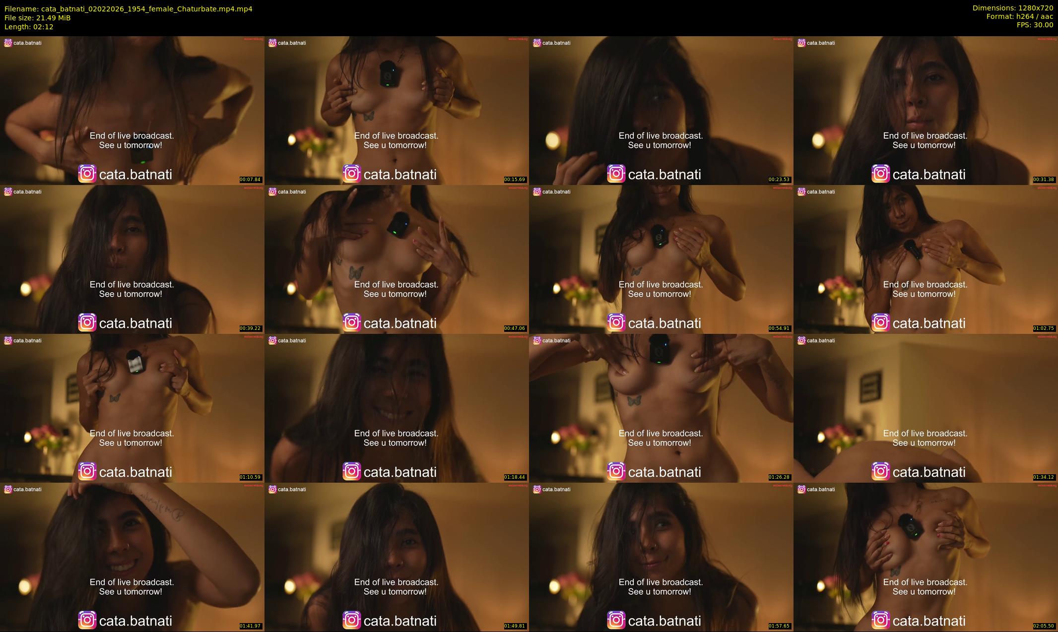 cata_batnati — 3 minute Chaturbate female cam show recording, 720p, Feb 2, 2026