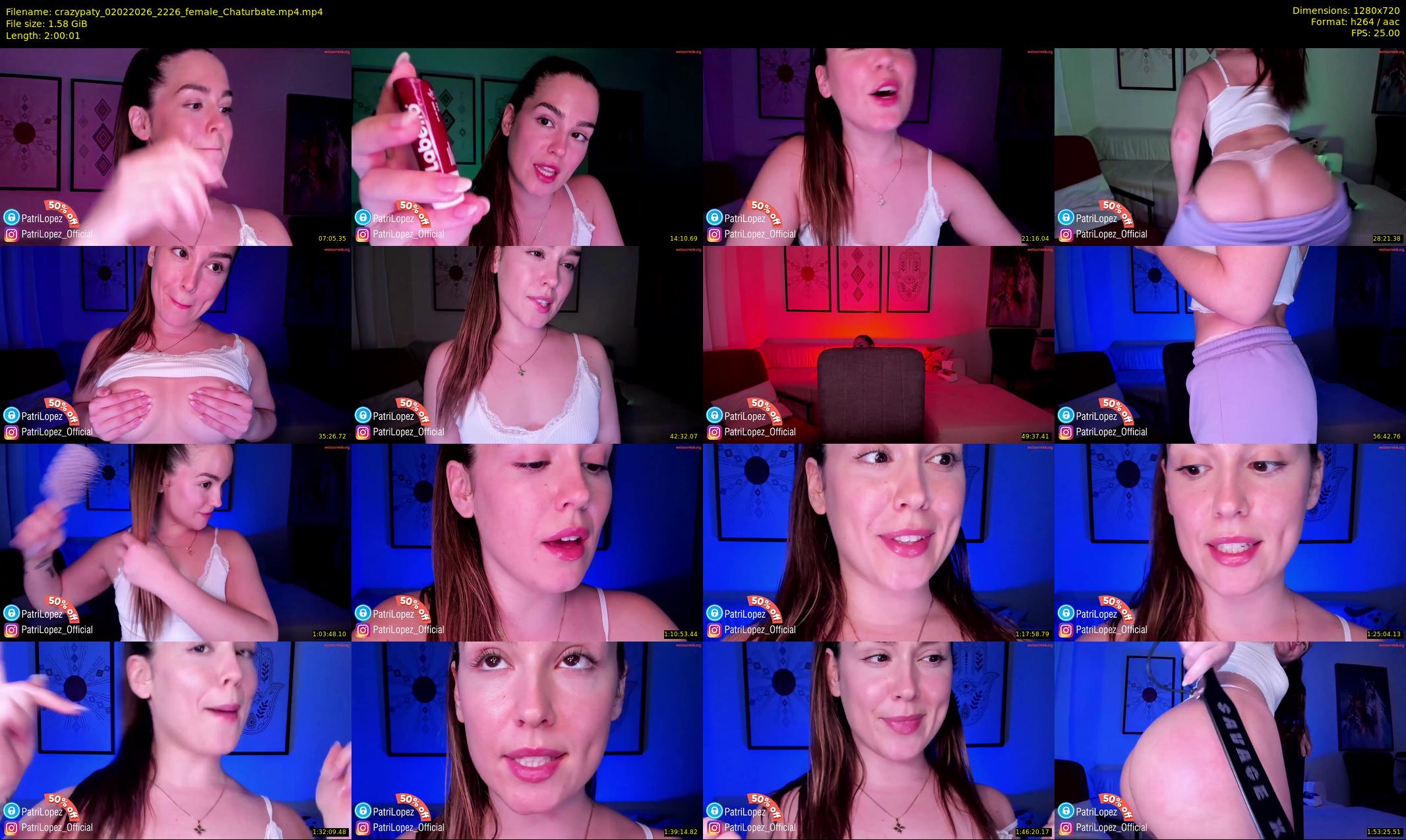 crazypaty — 121 minute Chaturbate female cam show recording, 720p, Feb 2, 2026