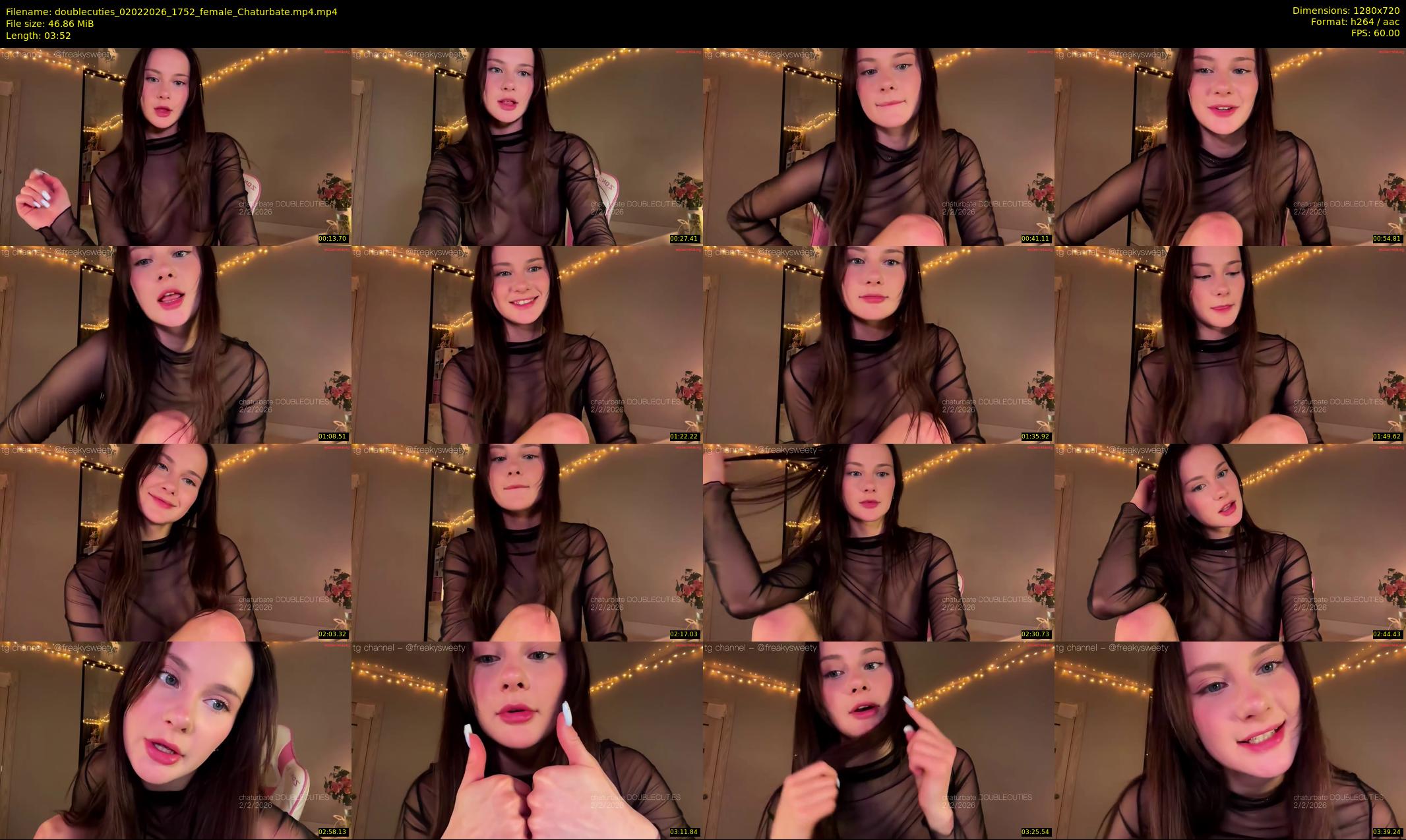 doublecuties — 4 minute Chaturbate couple cam show recording, 720p, Feb 2, 2026