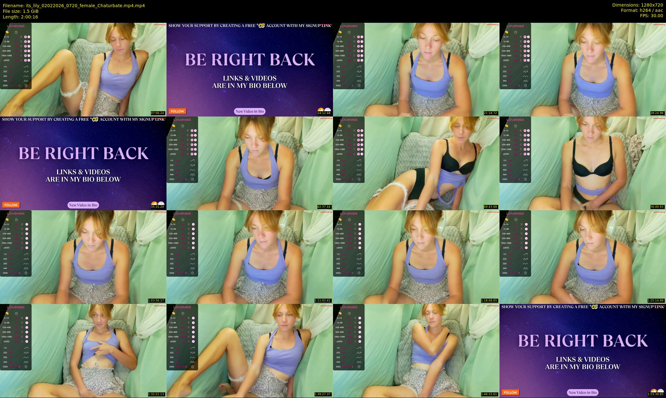 its_lily — 121 minute Chaturbate female cam show recording, 720p, Feb 2, 2026
