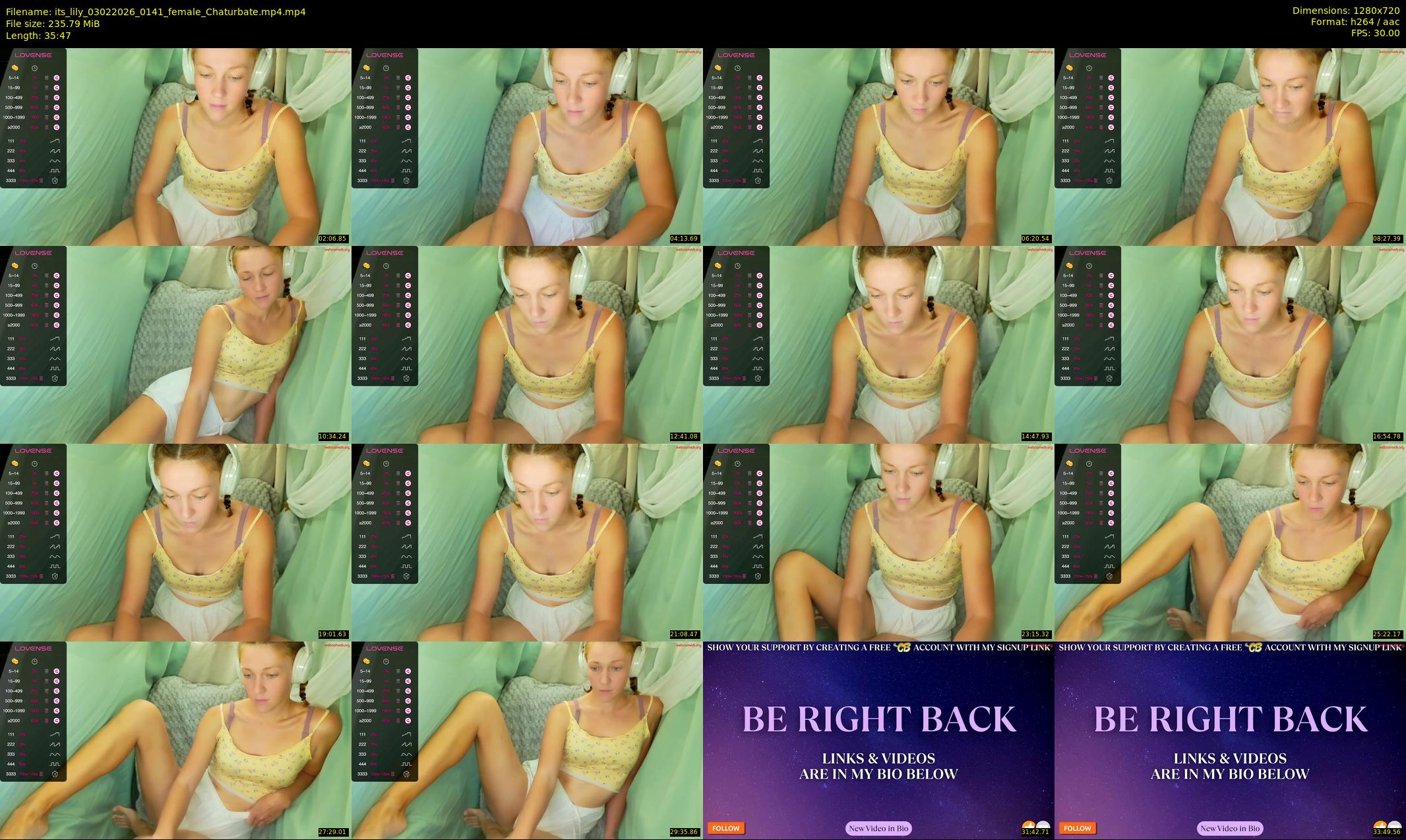 its_lily — 36 minute Chaturbate female cam show recording, 720p, Feb 3, 2026