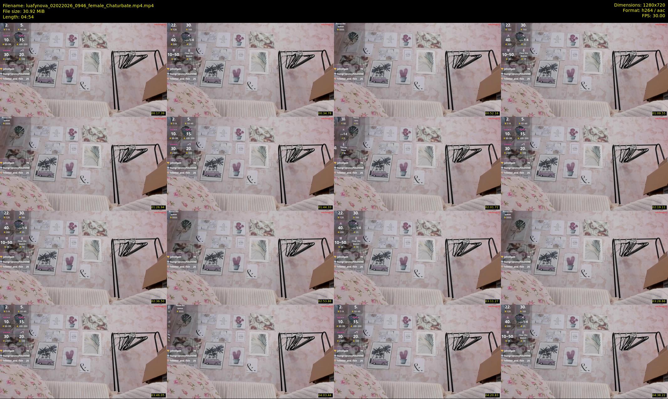 luafynova — 5 minute Chaturbate female cam show recording, 720p, Feb 2, 2026