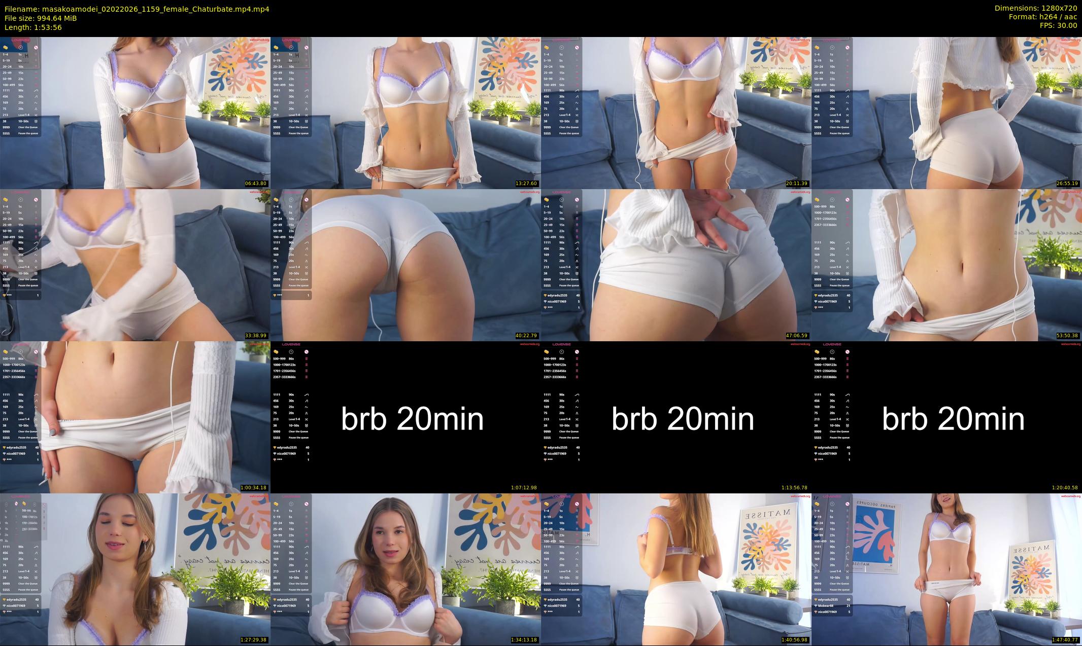 masakoamodei — 114 minute Chaturbate female cam show recording, 720p, Feb 2, 2026