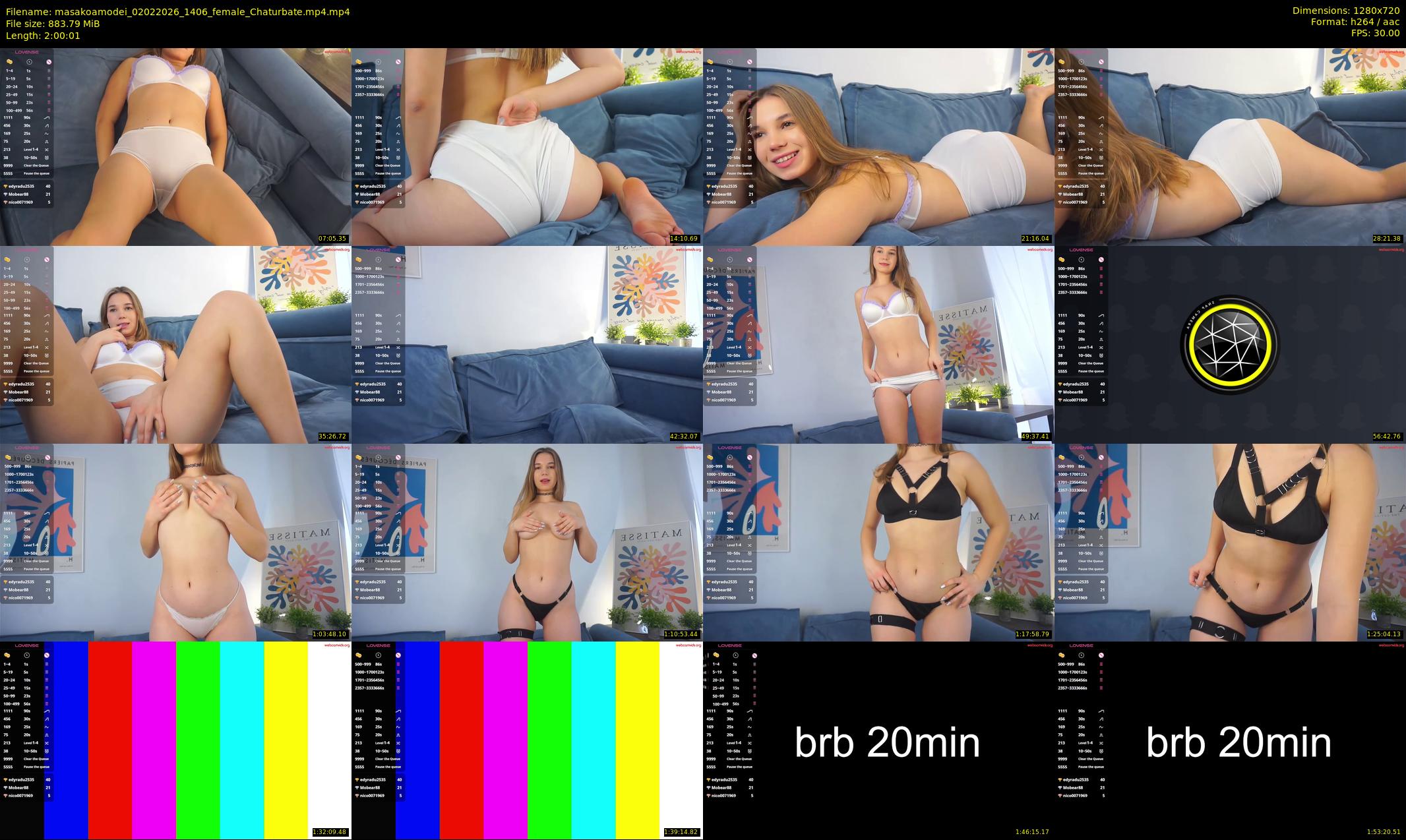 masakoamodei — 121 minute Chaturbate female cam show recording, 720p, Feb 2, 2026