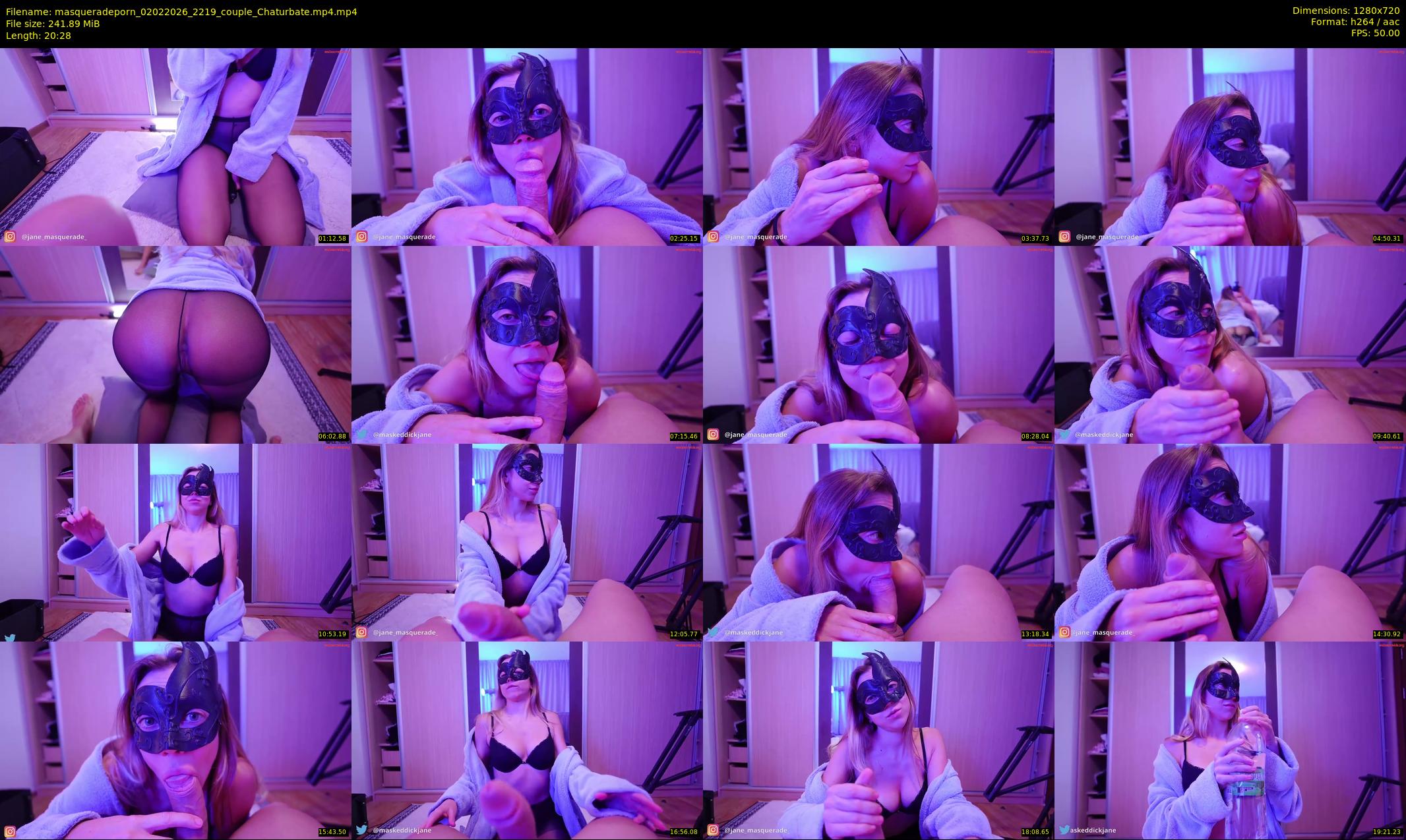 masqueradeporn — 21 minute Chaturbate couple cam show recording, 720p, Feb 2, 2026