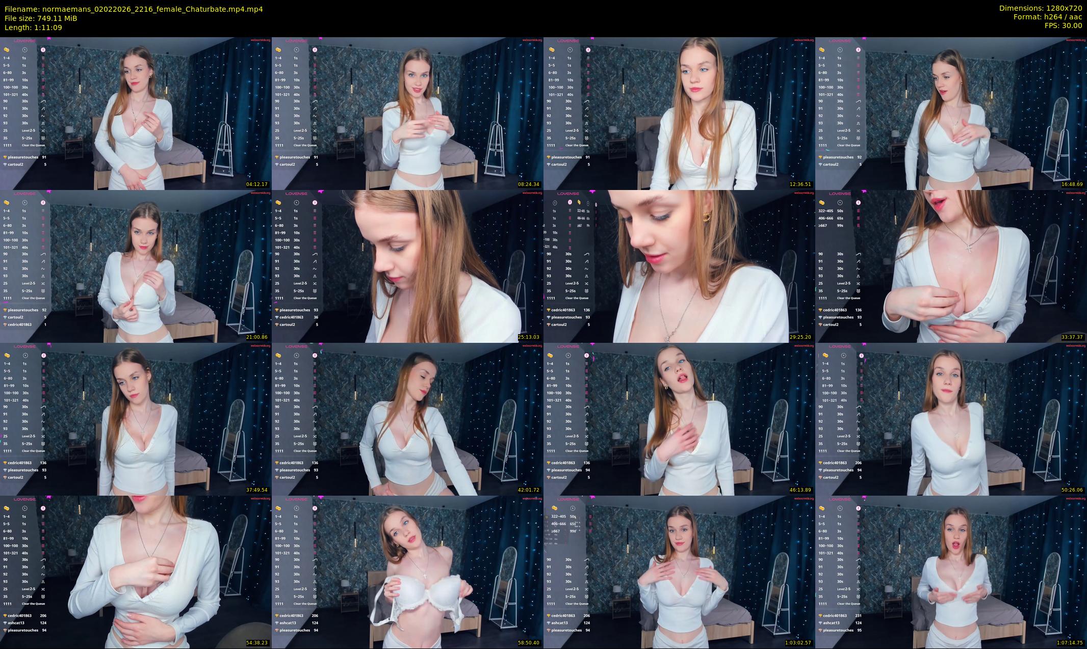 normaemans — 72 minute Chaturbate female cam show recording, 720p, Feb 2, 2026