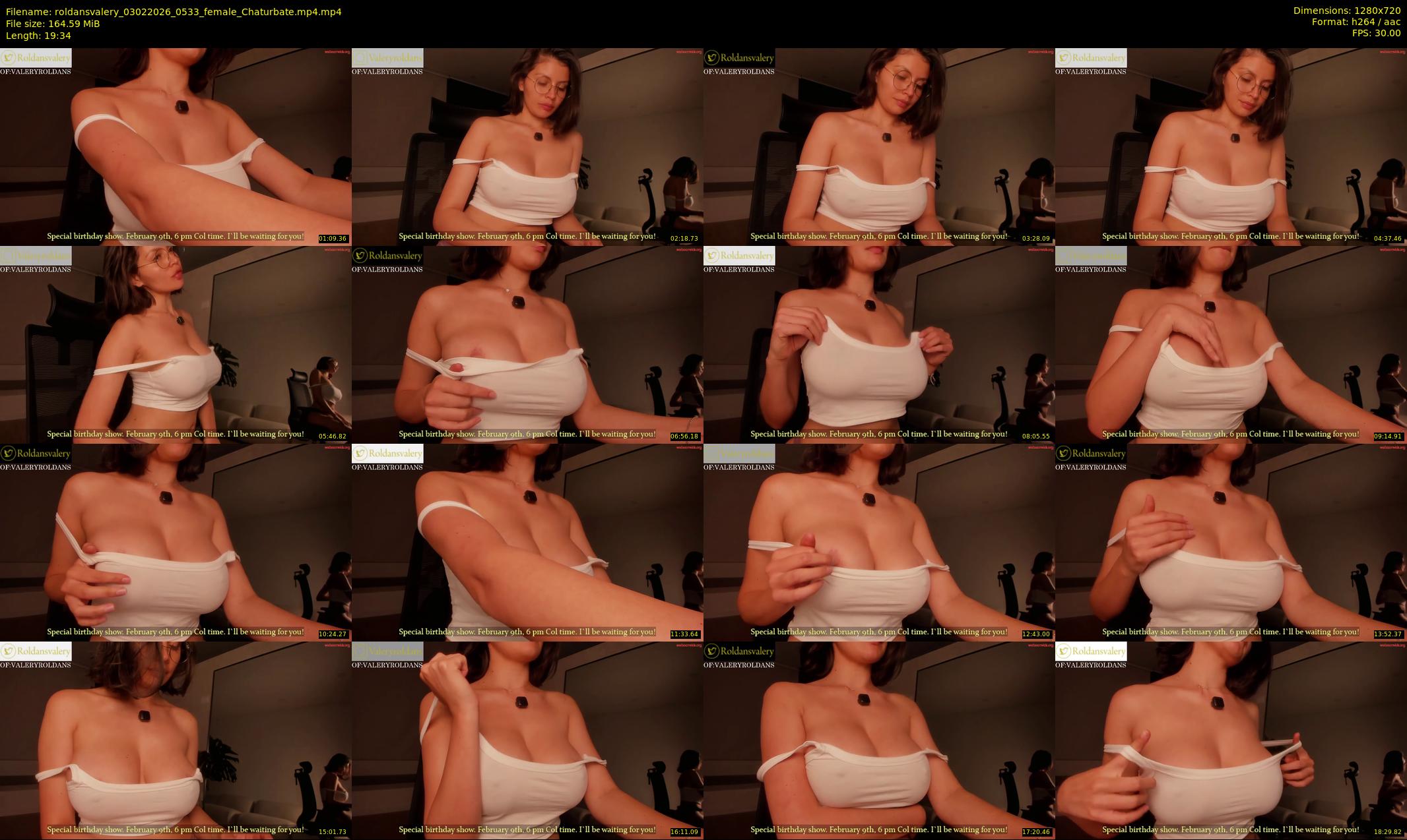 roldansvalery — 20 minute Chaturbate female cam show recording, 720p, Feb 3, 2026