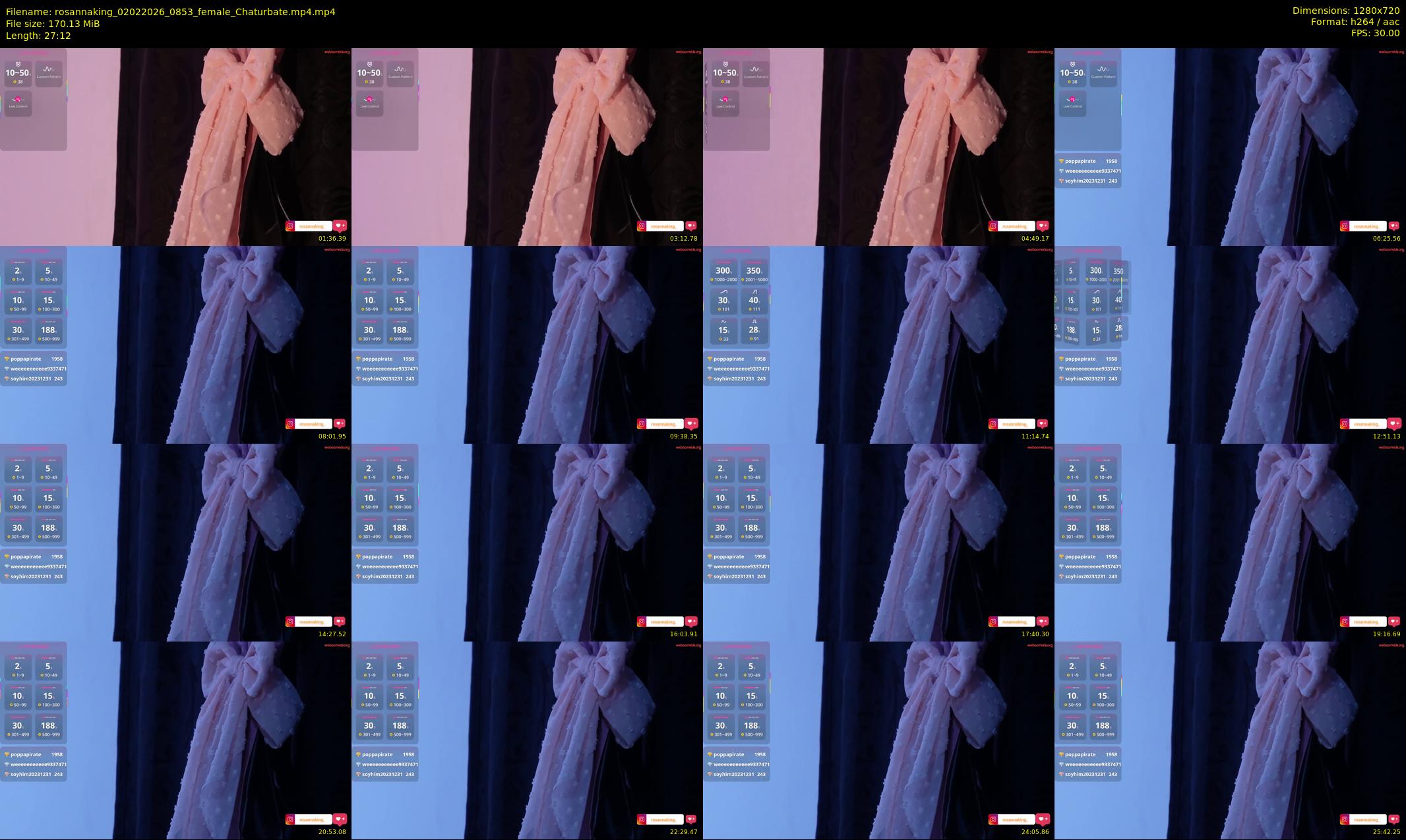 rosannaking — 28 minute Chaturbate female cam show recording, 720p, Feb 2, 2026