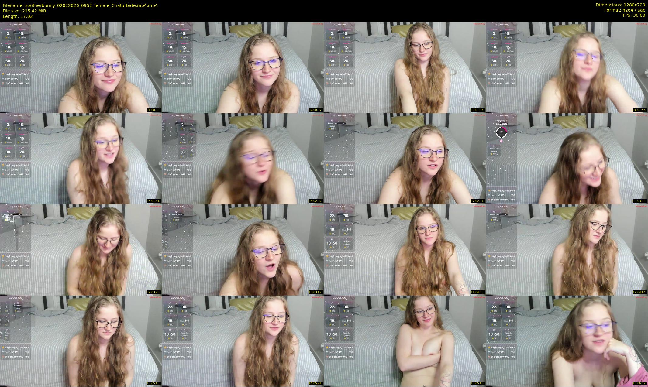 southerbunny — 18 minute Chaturbate female cam show recording, 720p, Feb 2, 2026