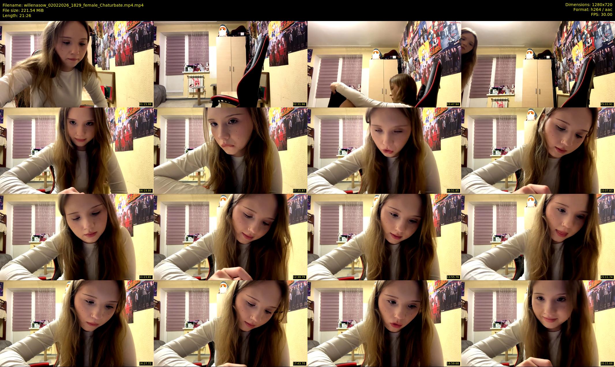 willenasow — 22 minute Chaturbate female cam show recording, 720p, Feb 2, 2026