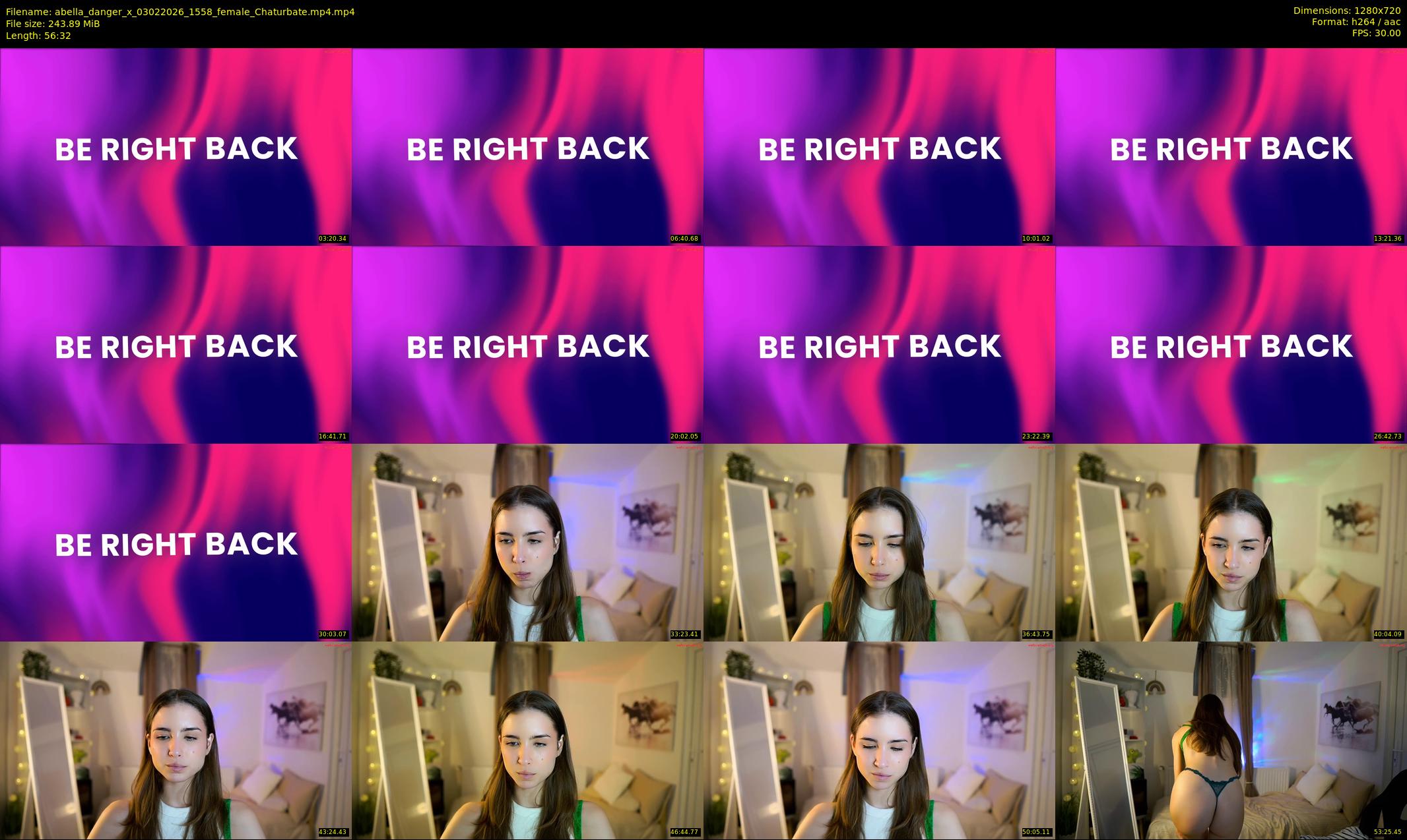 abella_danger_x — 57 minute Chaturbate female cam show recording, 720p, Feb 3, 2026