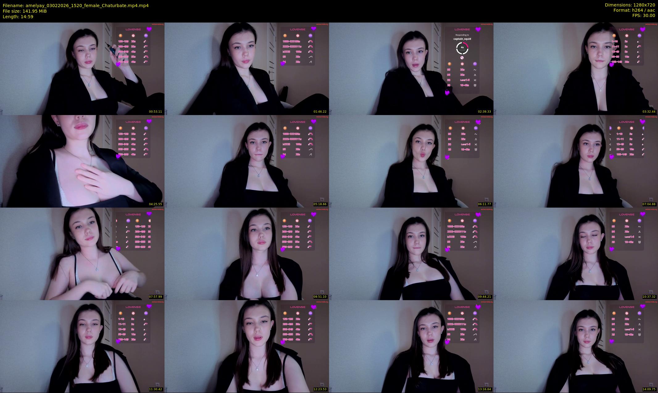 amelyay — 15 minute Chaturbate female cam show recording, 720p, Feb 3, 2026