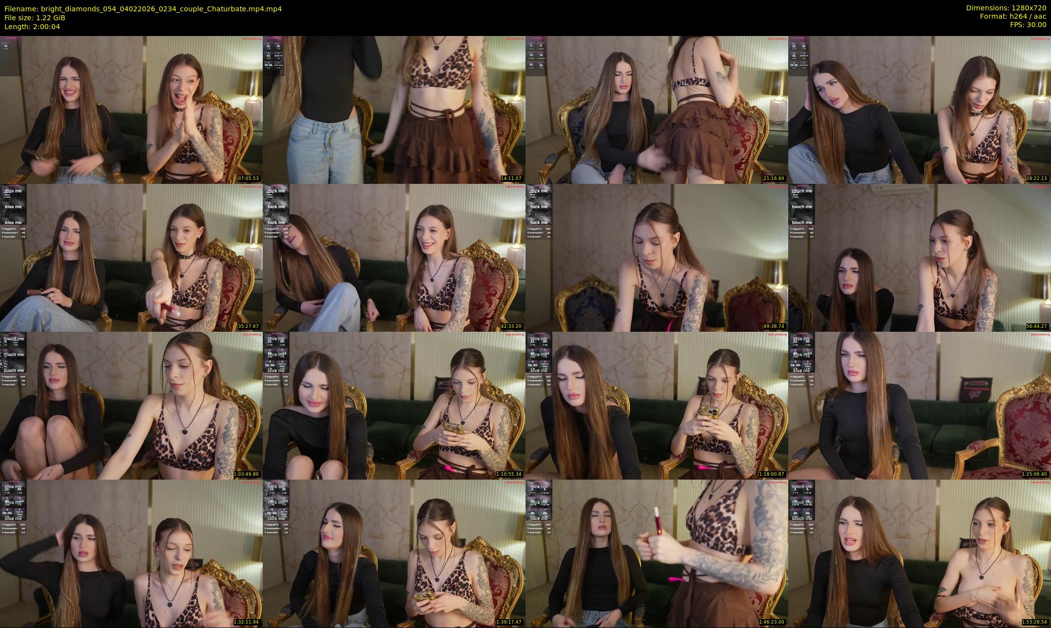 bright_diamonds_054 — 121 minute Chaturbate couple cam show recording, 720p, Feb 4, 2026
