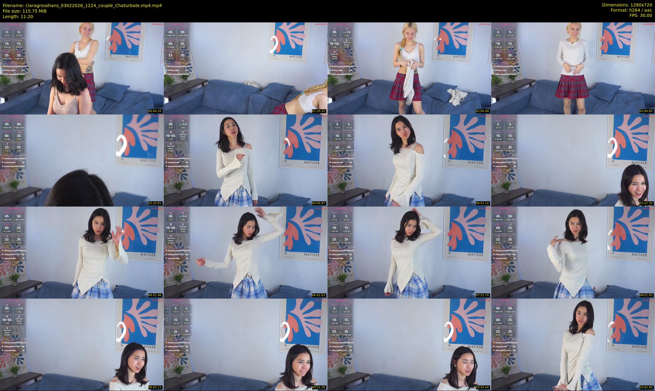 claragrosshans — 12 minute Chaturbate female cam show recording, 720p, Feb 3, 2026