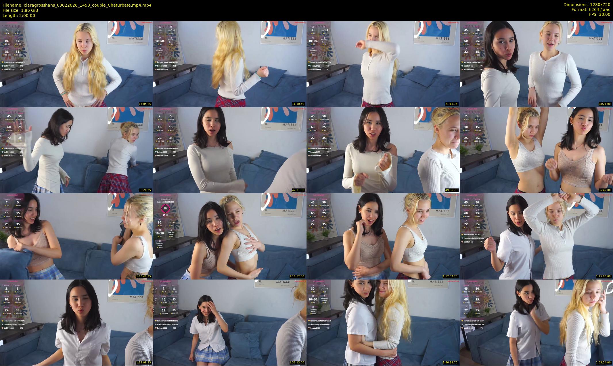 claragrosshans — 120 minute Chaturbate female cam show recording, 720p, Feb 3, 2026