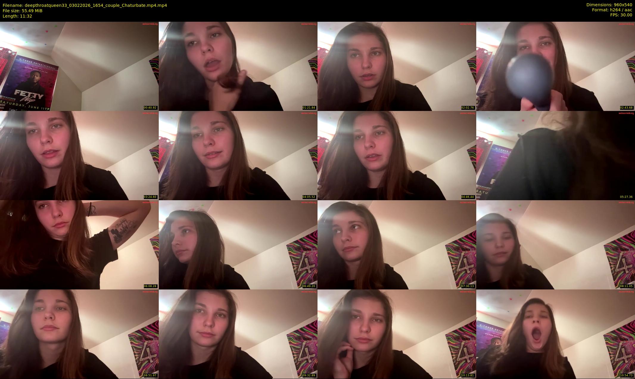 deepthroatqueen33 — 12 minute Chaturbate female cam show recording, 480p, Feb 3, 2026