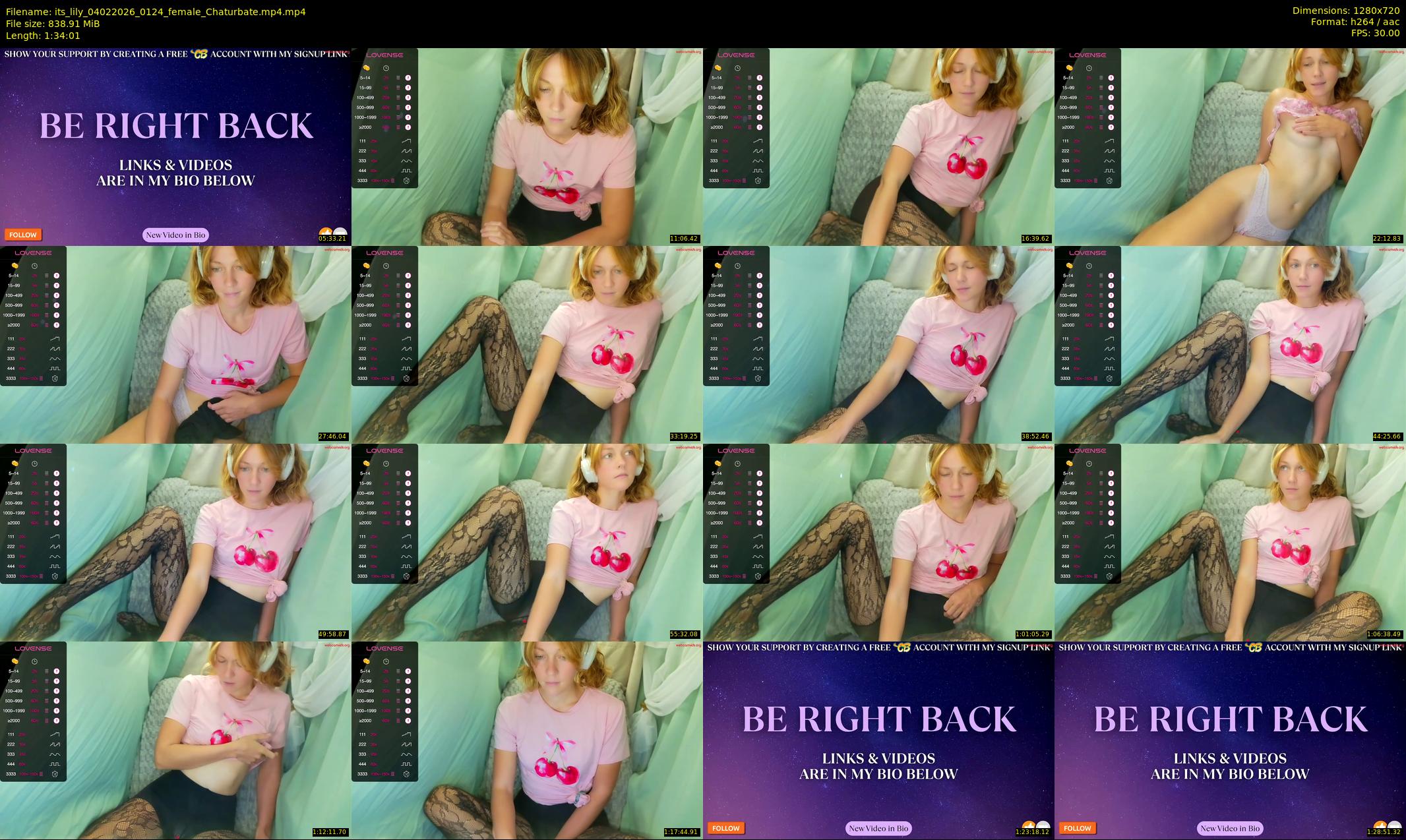 its_lily — 95 minute Chaturbate female cam show recording, 720p, Feb 4, 2026