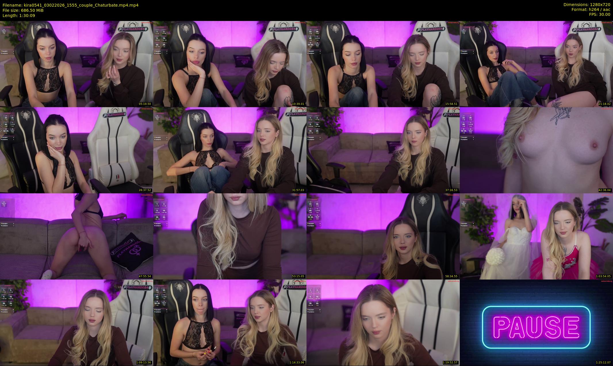 kira0541 — 91 minute Chaturbate couple cam show recording, 720p, Feb 3, 2026