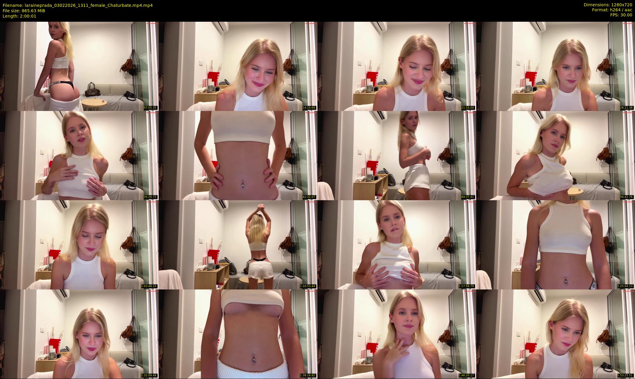 laraineprada — 121 minute Chaturbate female cam show recording, 720p, Feb 3, 2026