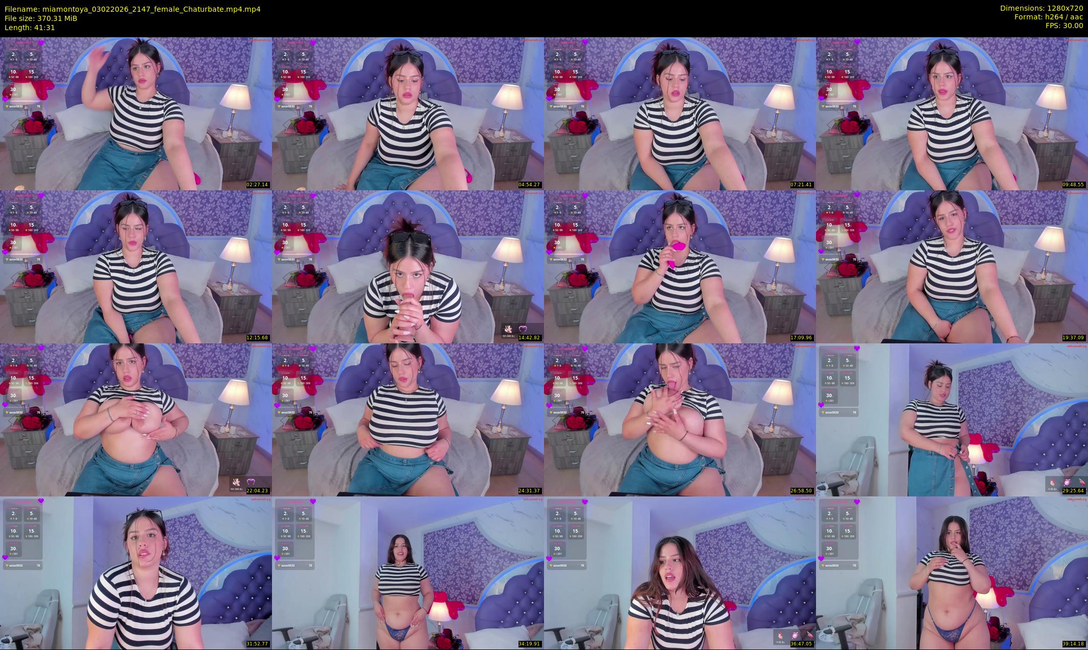 miamontoya — 42 minute Chaturbate female cam show recording, 720p, Feb 3, 2026