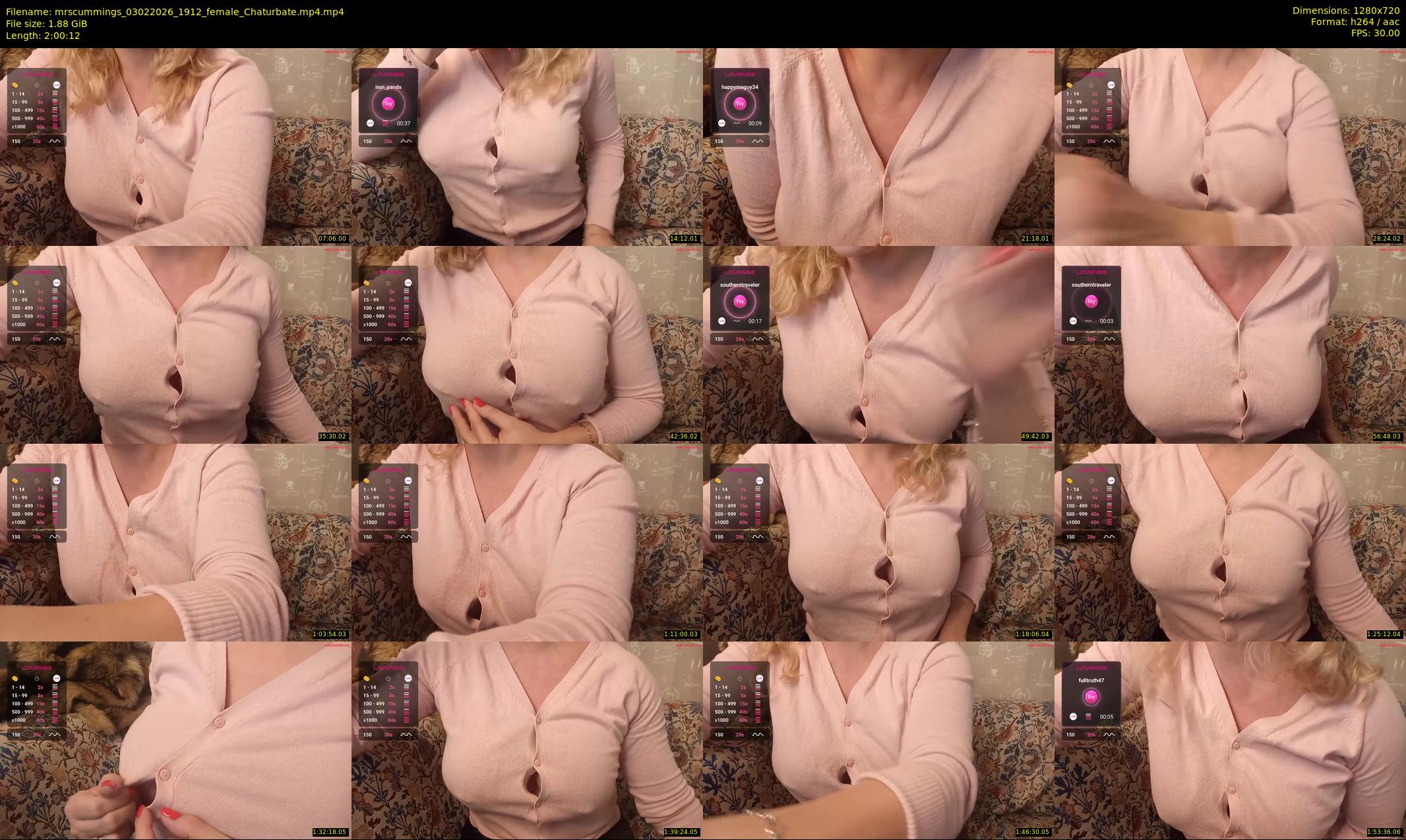 mrscummings — 121 minute Chaturbate female cam show recording, 720p, Feb 3, 2026