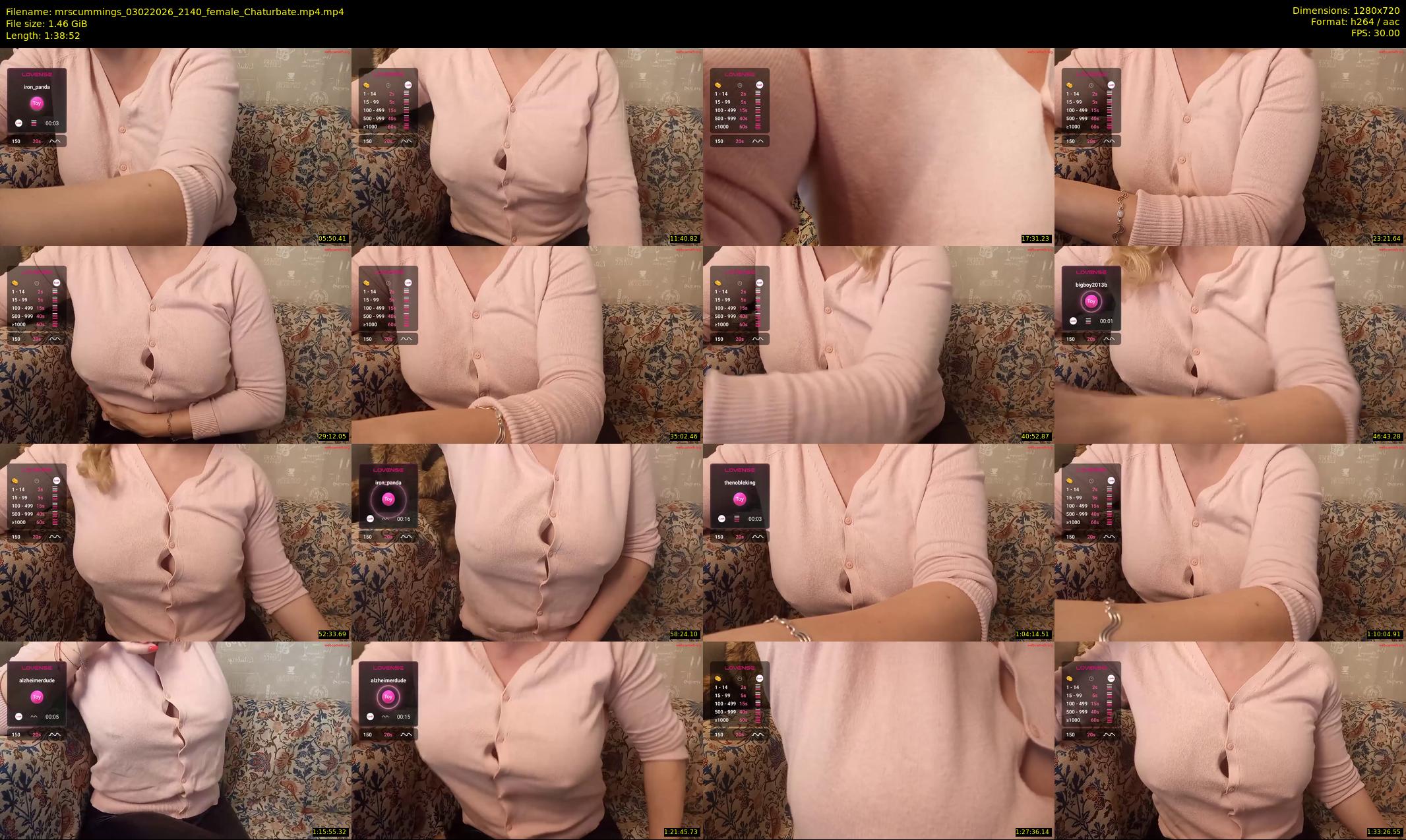 mrscummings — 99 minute Chaturbate female cam show recording, 720p, Feb 3, 2026