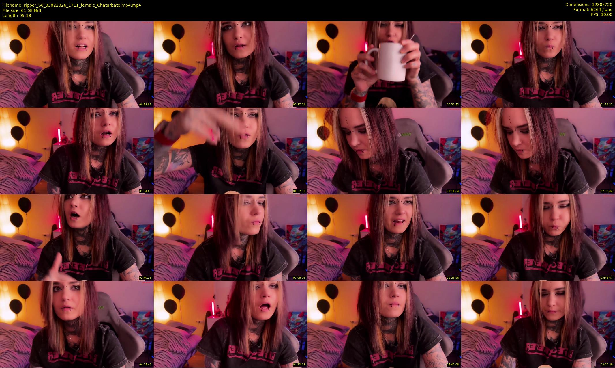 ripper_66 — 6 minute Chaturbate female cam show recording, 720p, Feb 3, 2026