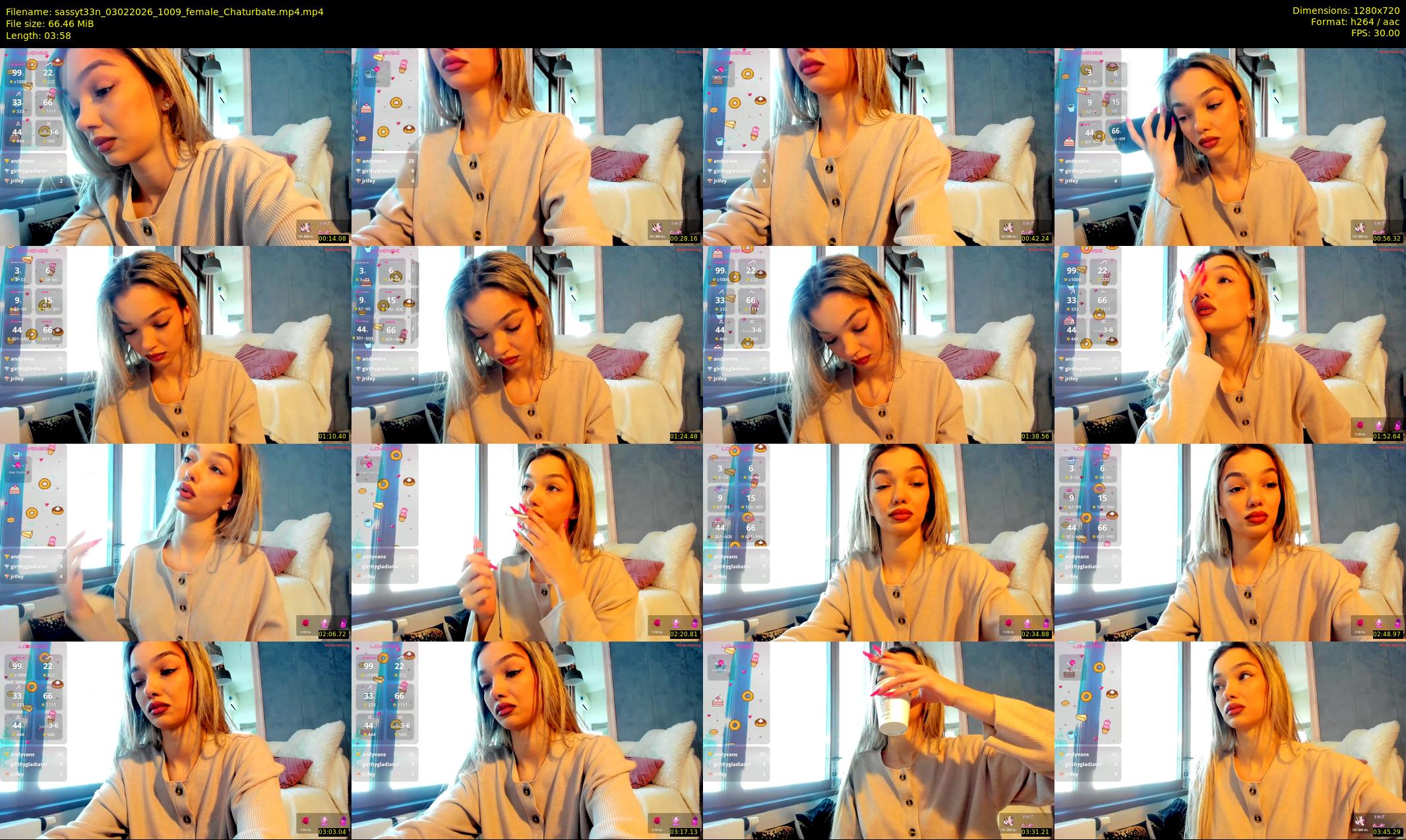 sassyt33n — 4 minute Chaturbate female cam show recording, 720p, Feb 3, 2026