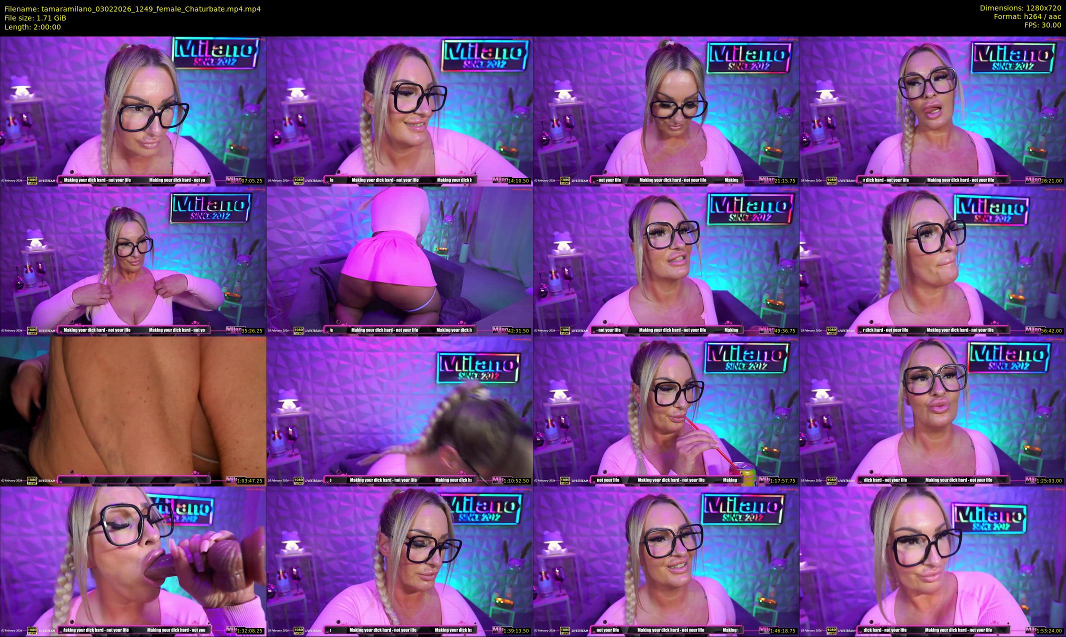 tamaramilano — 120 minute Chaturbate female cam show recording, 720p, Feb 3, 2026