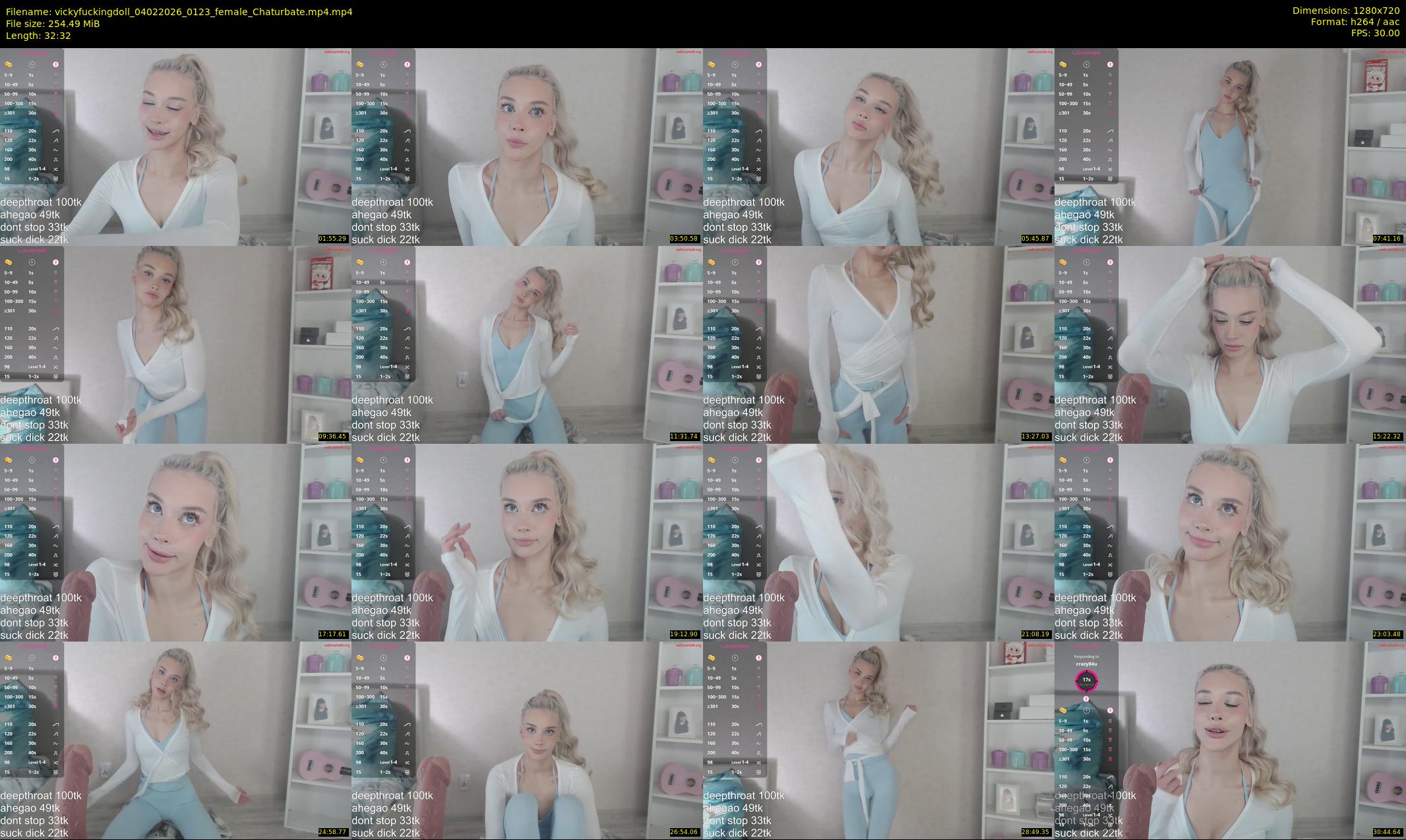 vickyfuckingdoll — 33 minute Chaturbate female cam show recording, 720p, Feb 4, 2026