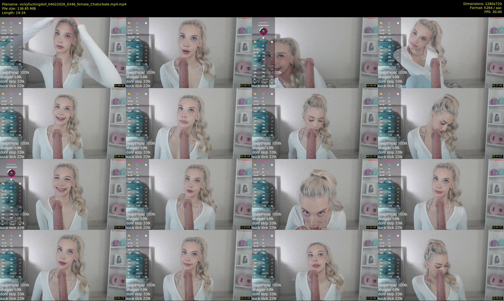 vickyfuckingdoll — 20 minute Chaturbate female cam show recording, 720p, Feb 4, 2026