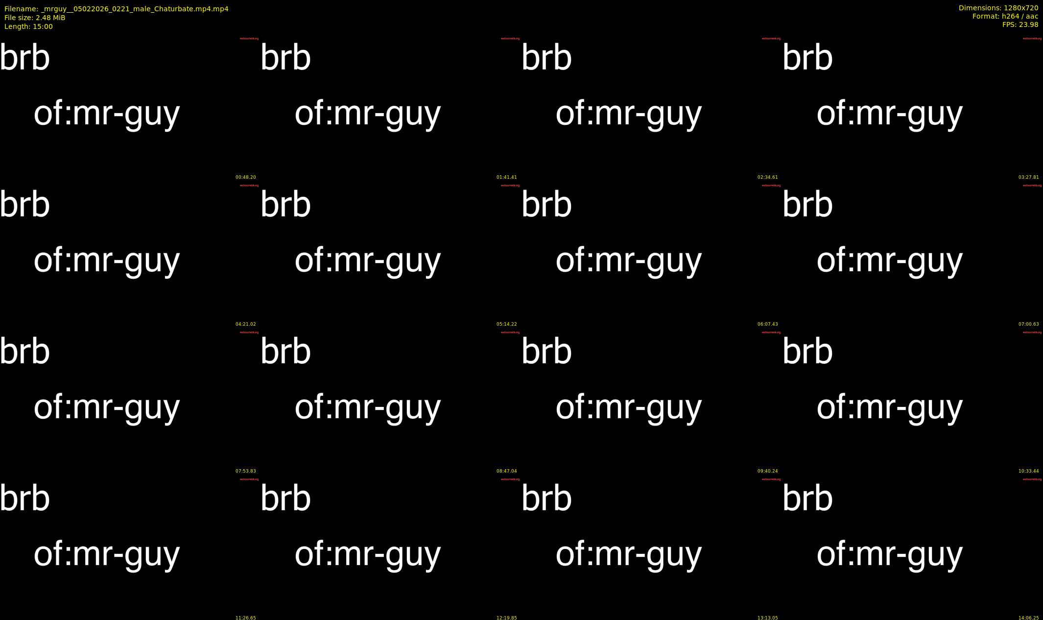 _mrguy_ — 15 minute Chaturbate male cam show recording, 720p, Feb 5, 2026