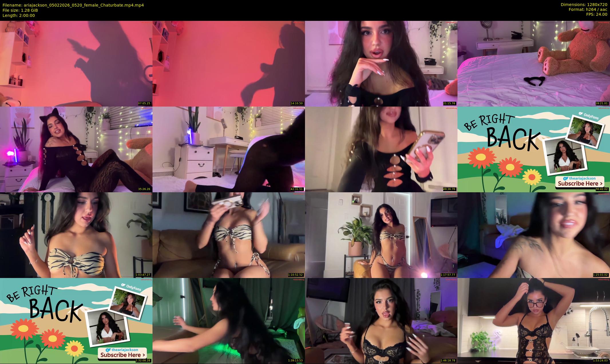 ariajackson — 120 minute Chaturbate female cam show recording, 720p, Feb 5, 2026
