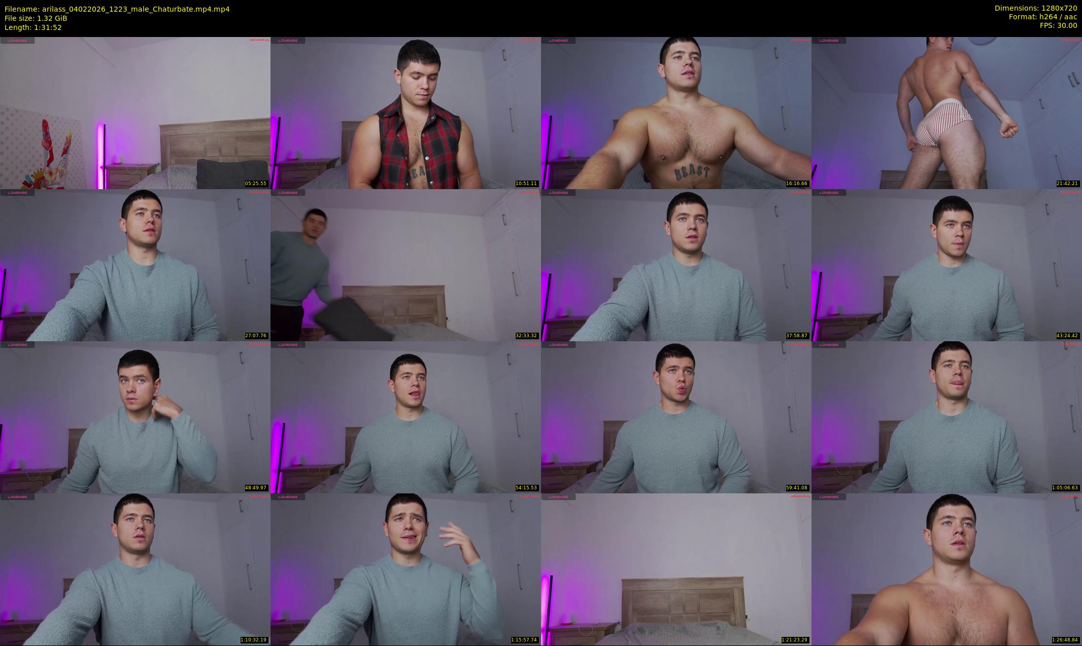 arilass — 92 minute Chaturbate male cam show recording, 720p, Feb 4, 2026