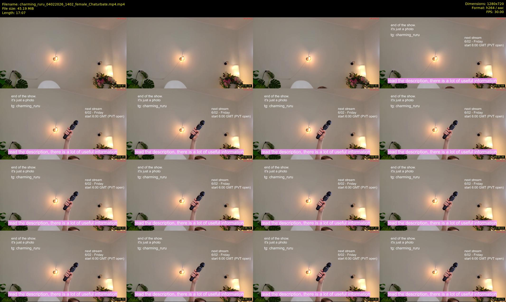 charming_ruru — 18 minute Chaturbate female cam show recording, 720p, Feb 4, 2026
