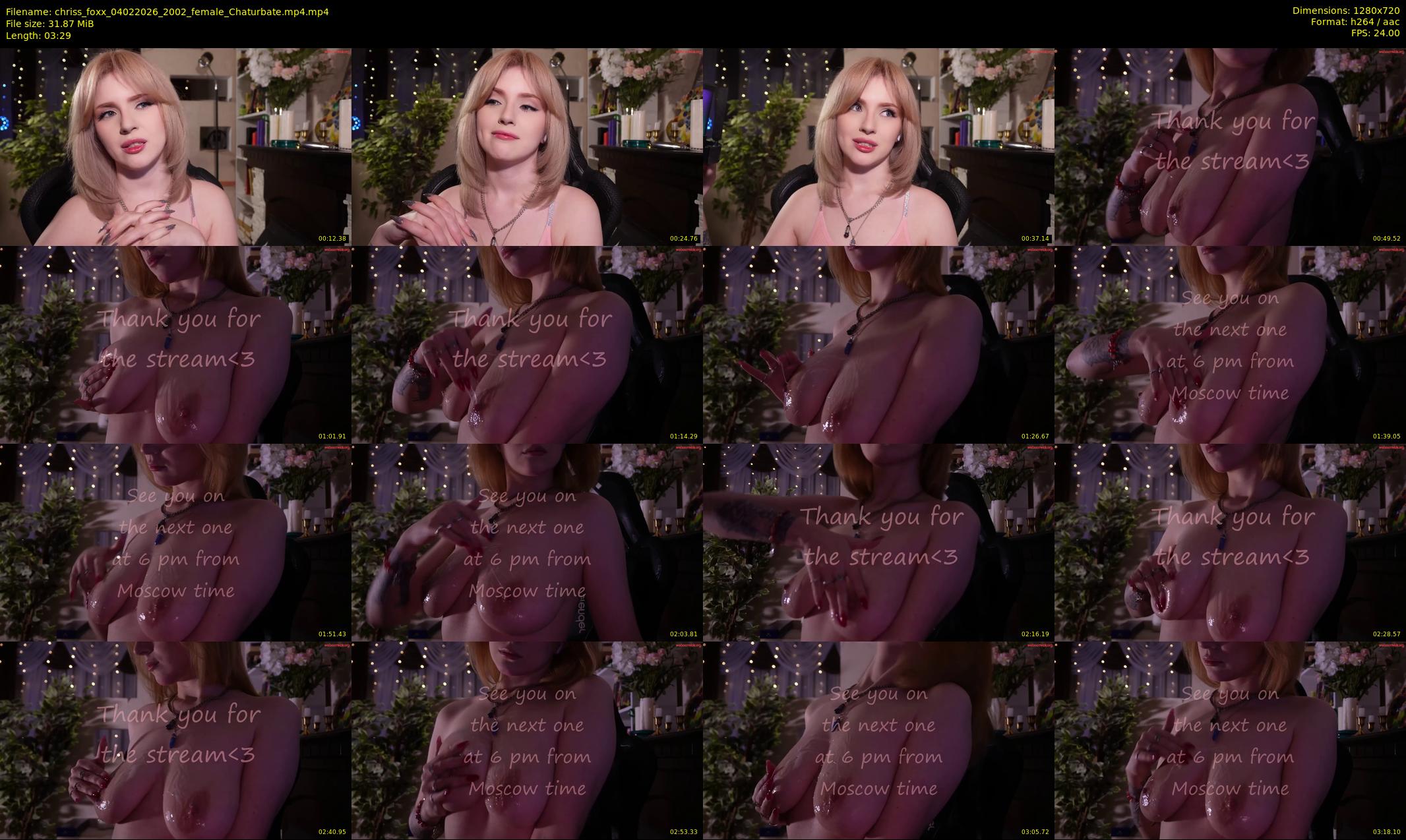 chriss_foxx — 4 minute Chaturbate female cam show recording, 720p, Feb 4, 2026