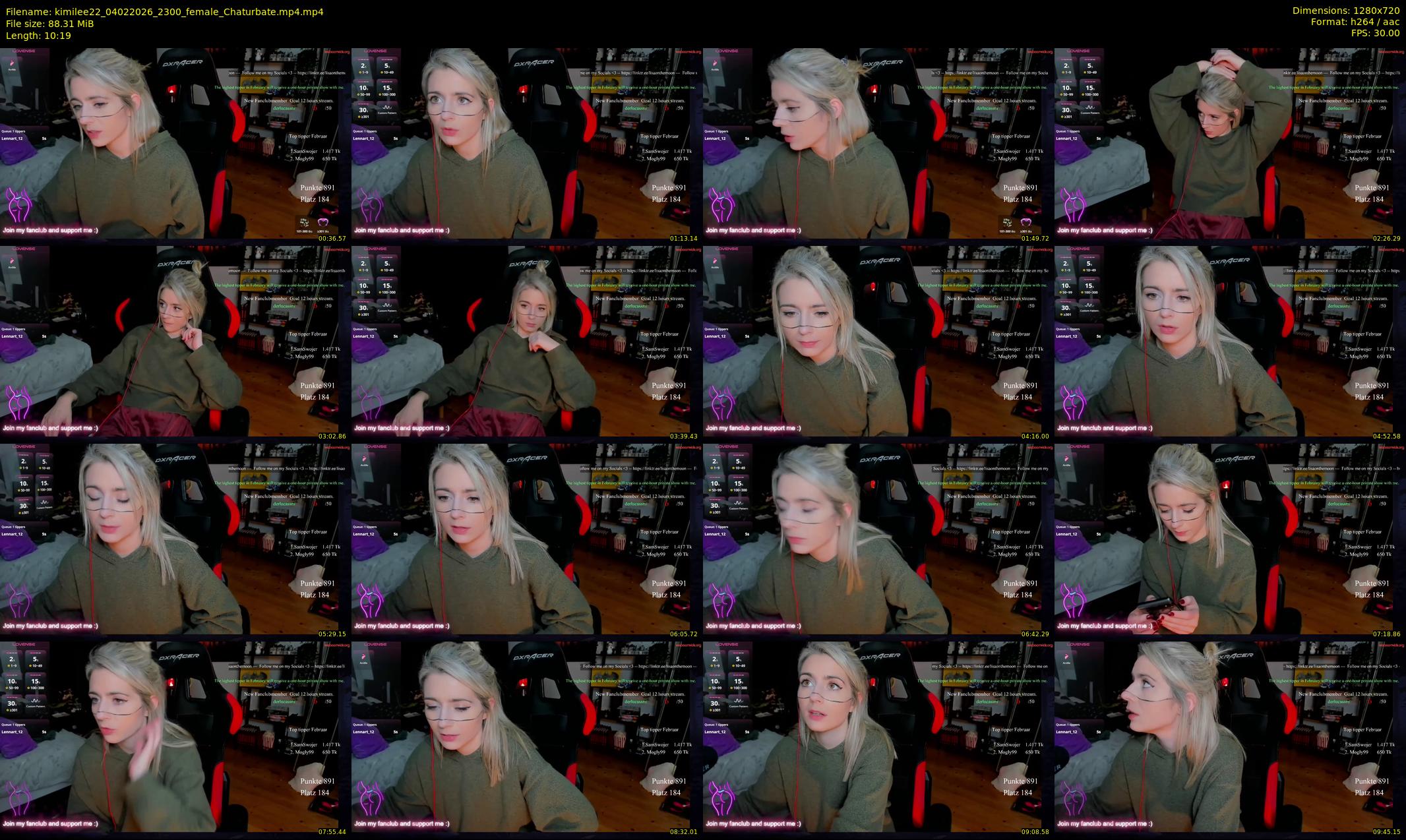 kimilee22 — 11 minute Chaturbate female cam show recording, 720p, Feb 4, 2026