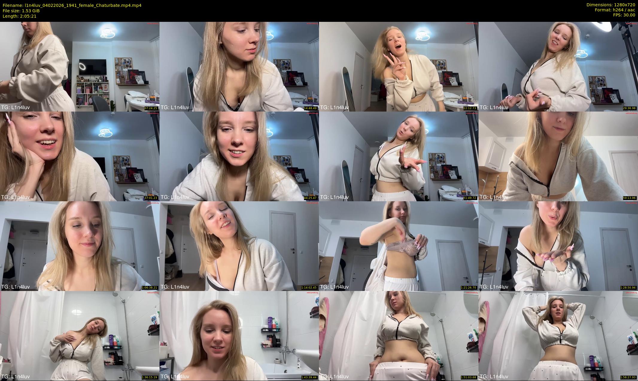 l1n4luv — 126 minute Chaturbate female cam show recording, 720p, Feb 4, 2026