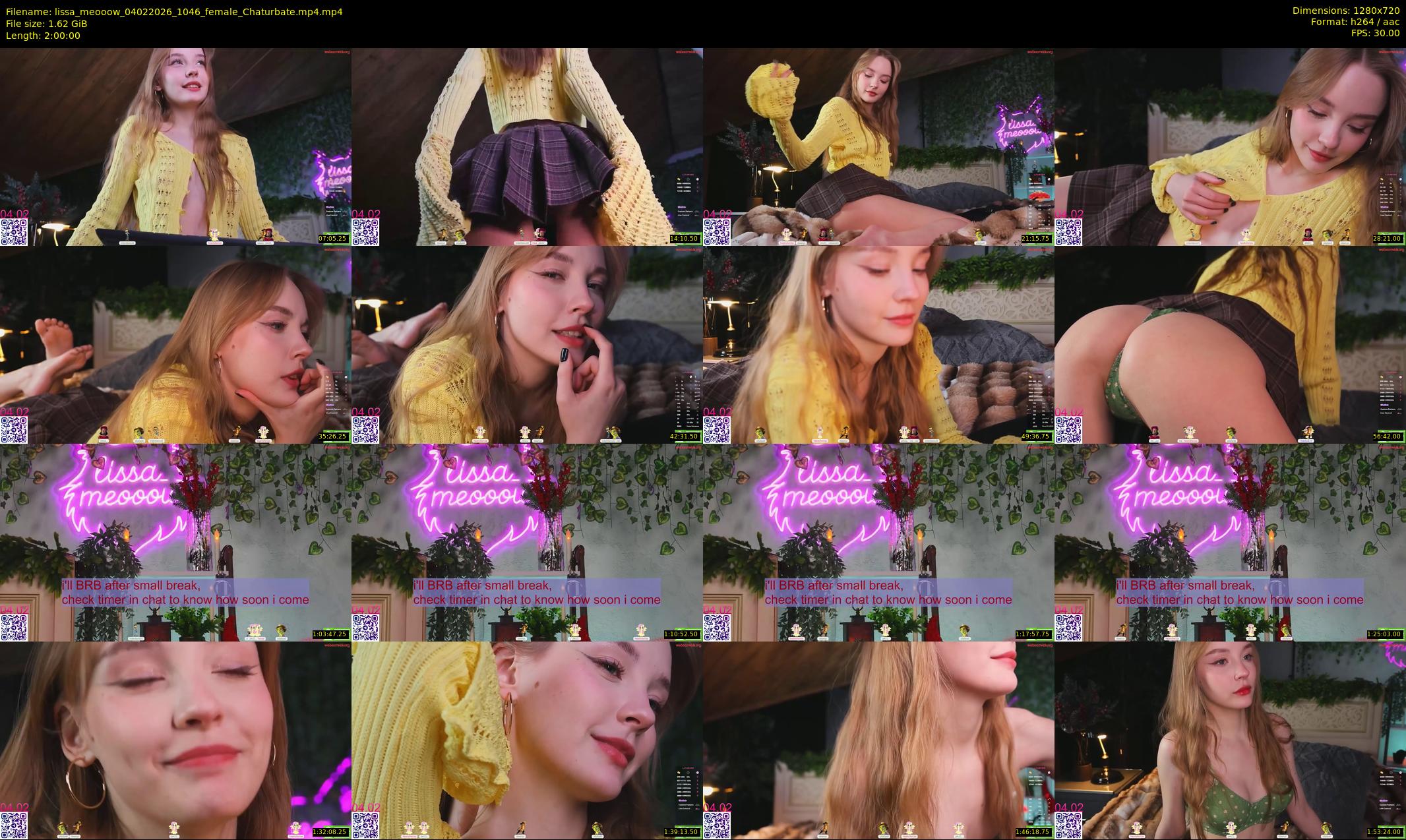 lissa_meooow — 120 minute Chaturbate female cam show recording, 720p, Feb 4, 2026