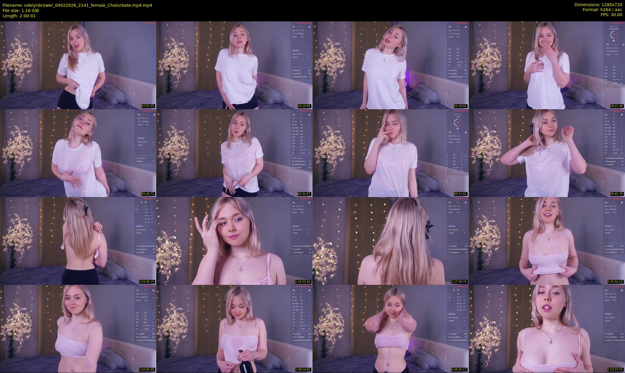 odelynbrower — 121 minute Chaturbate female cam show recording, 720p, Feb 4, 2026