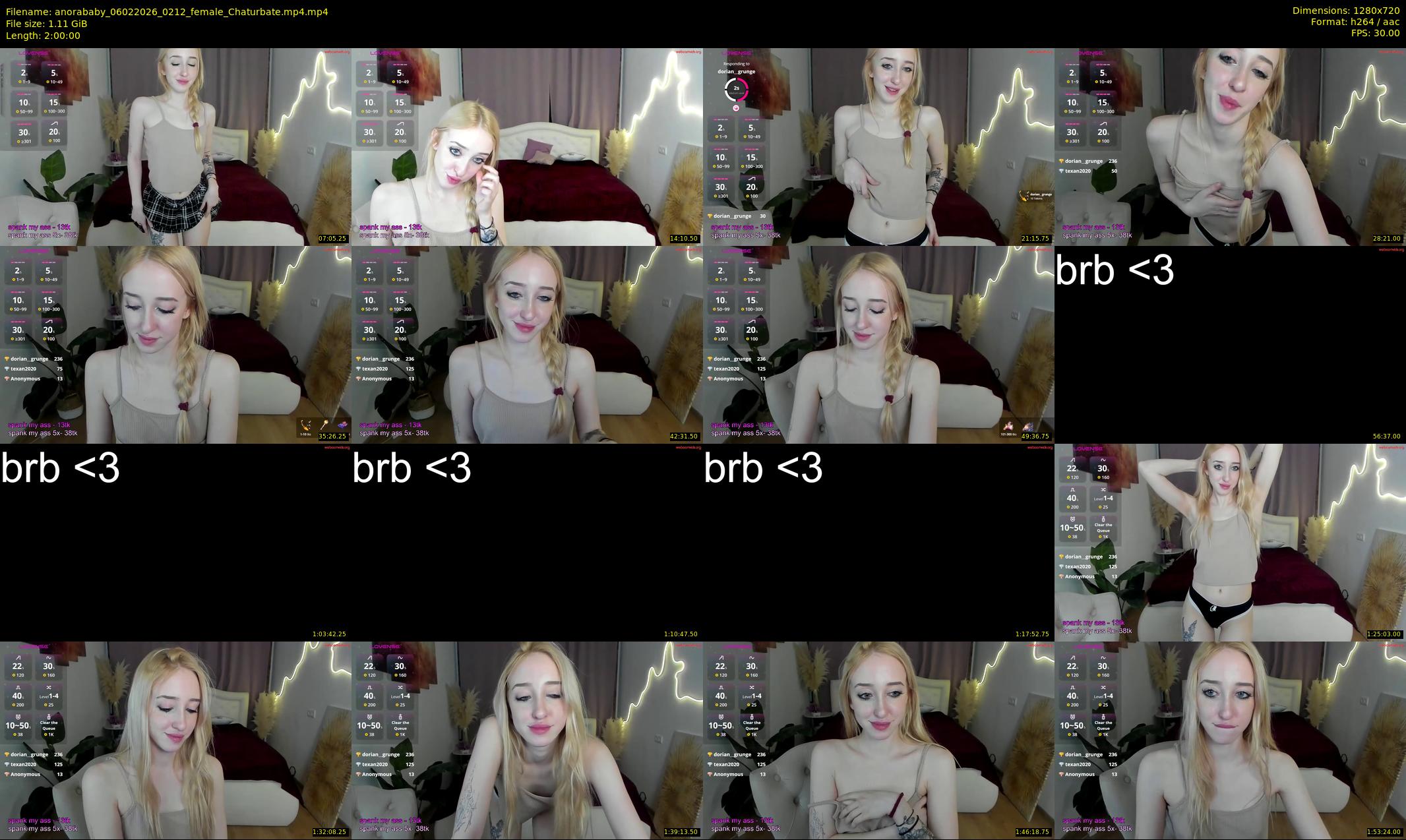 anorababy — 120 minute Chaturbate female cam show recording, 720p, Feb 6, 2026