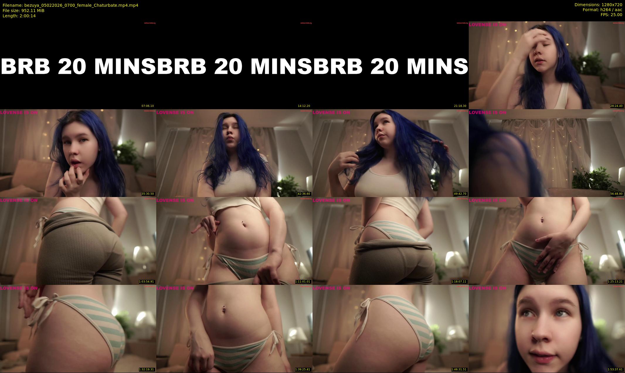 bezuya — 121 minute Chaturbate female cam show recording, 720p, Feb 5, 2026