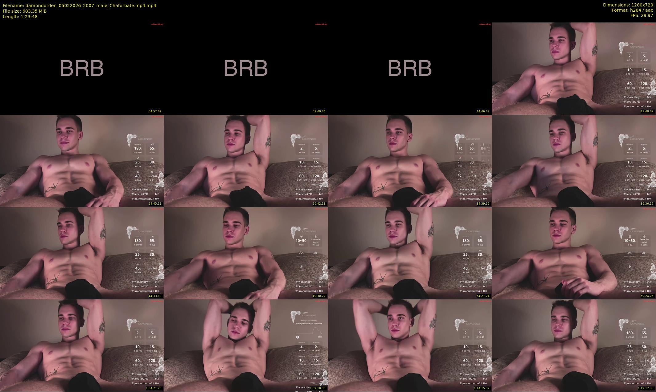 damondurden — 84 minute Chaturbate male cam show recording, 720p, Feb 5, 2026