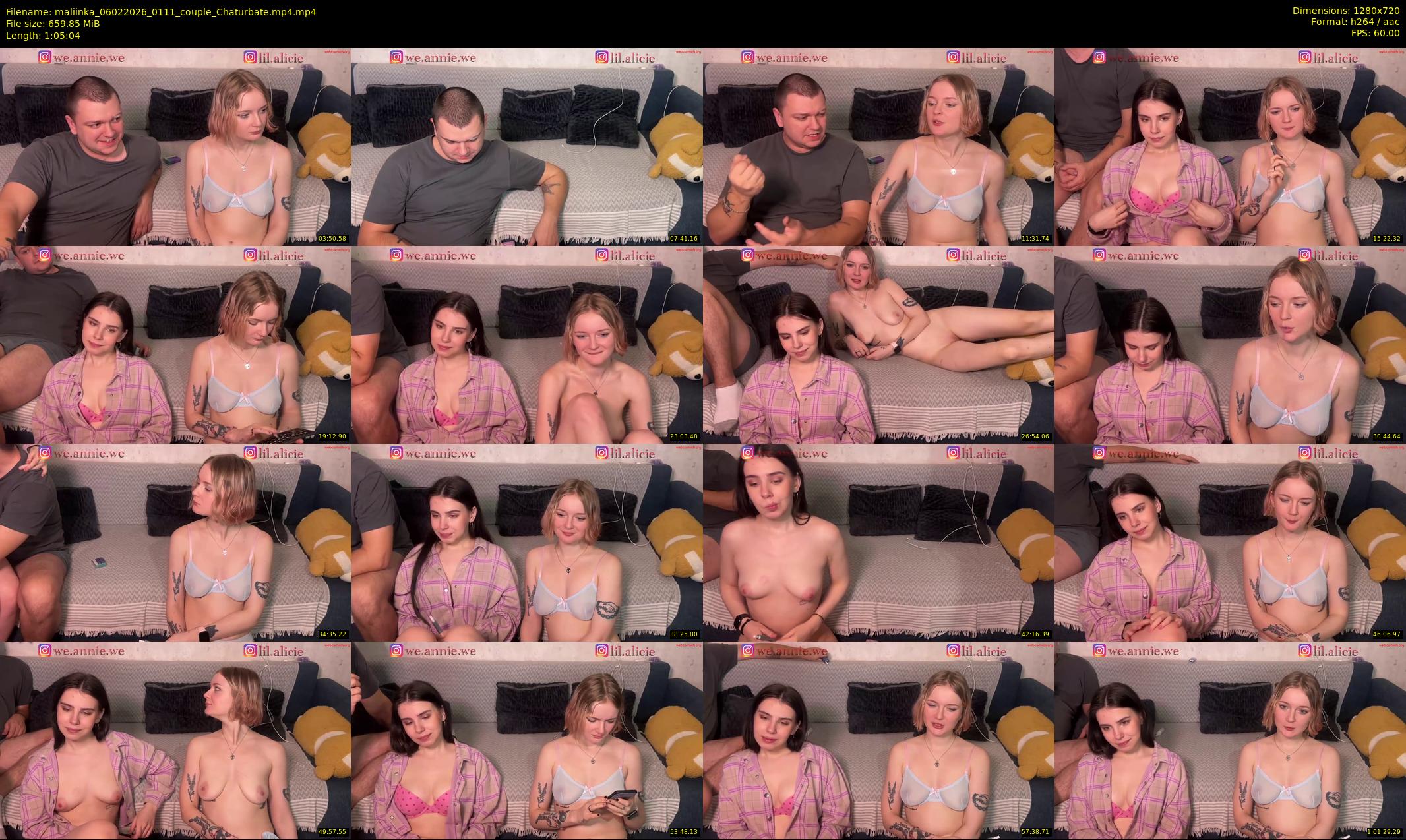 maliinka — 66 minute Chaturbate couple cam show recording, 720p, Feb 6, 2026