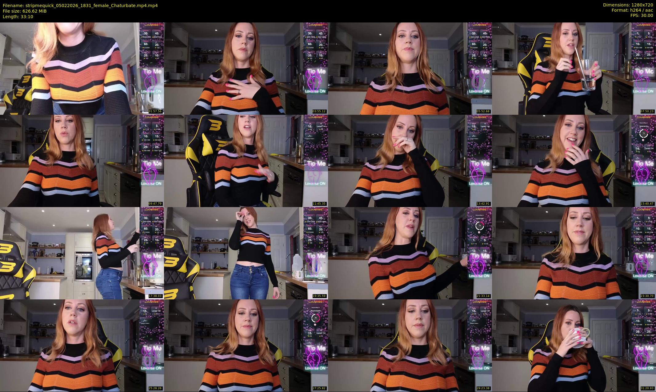 stripmequick — 34 minute Chaturbate female cam show recording, 720p, Feb 5, 2026