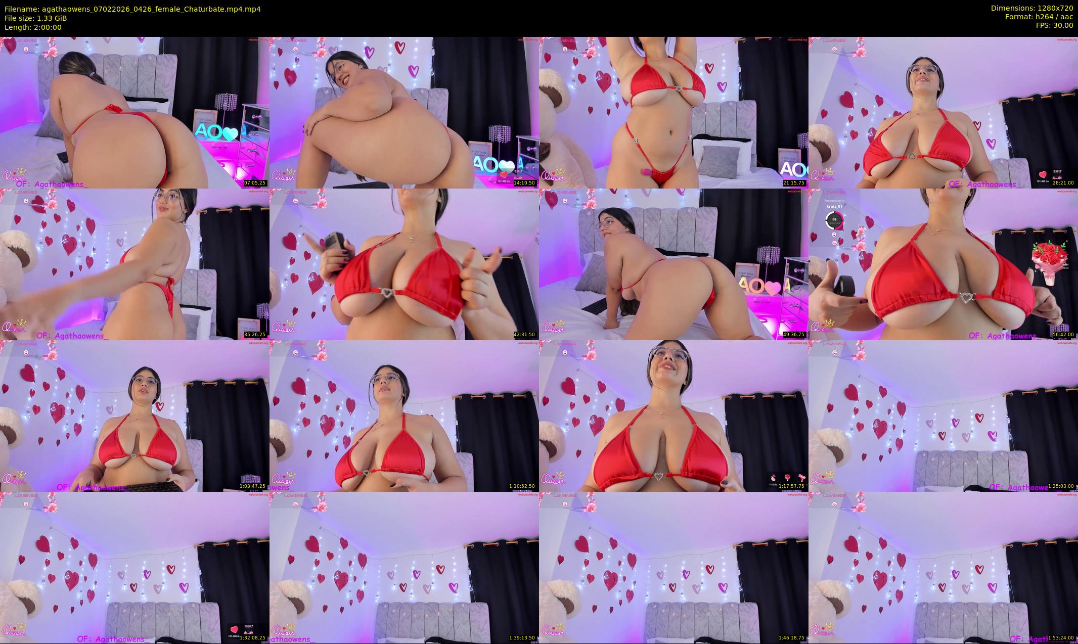 agathaowens — 120 minute Chaturbate female cam show recording, 720p, Feb 7, 2026